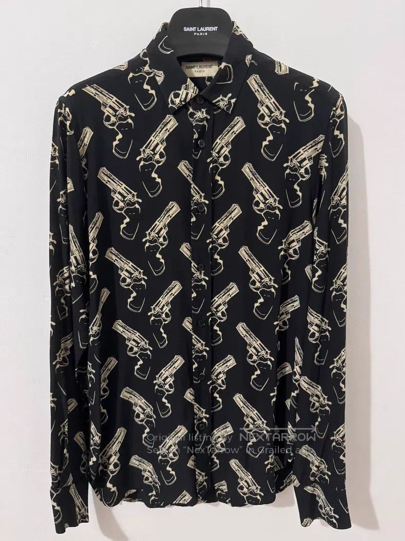 Saint Laurent Paris Saint Laurent Paris size 37 Mulberry Silk Black and White Size US S / EU 44-46 / 1 - 1 Thumbnail