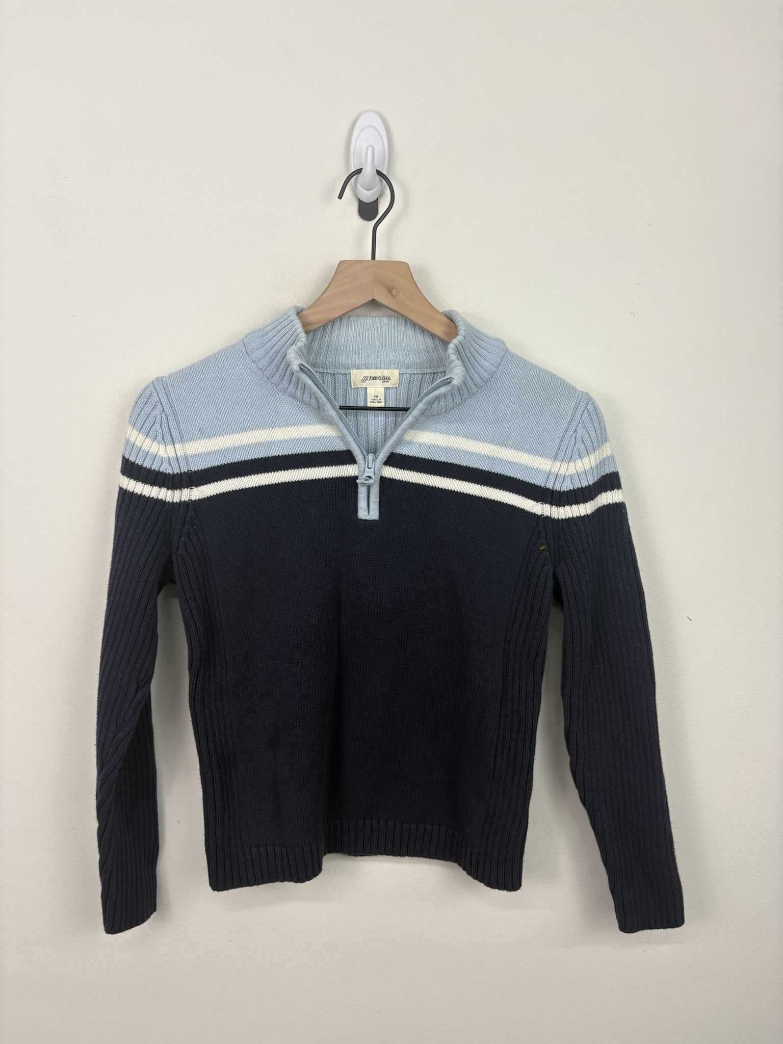 Other Vintage Knit Fleece St Johns Bay Quarter Zip Crewneck Cardigan Size US XXS / EU 40 - 1 Thumbnail