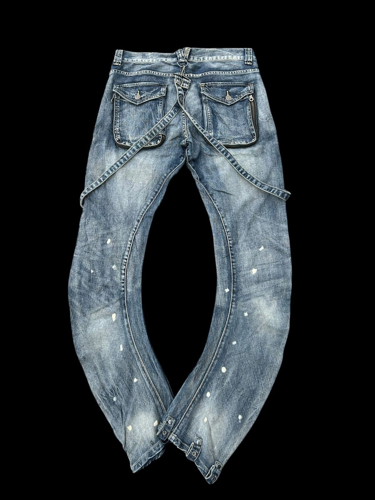 Japanese Brand × Kapital × Vintage PPFM Japanese Punk Style Curve Cut Banana Denim Jeans Rare Size US 32 / EU 48 - 13 Thumbnail