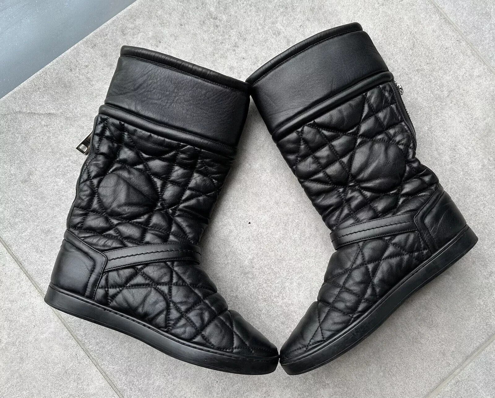 Dior CD Christian DIOR vintage women soft leather QUILTED BOOTS Size US 7.5 / IT 37.5 - 15 Thumbnail