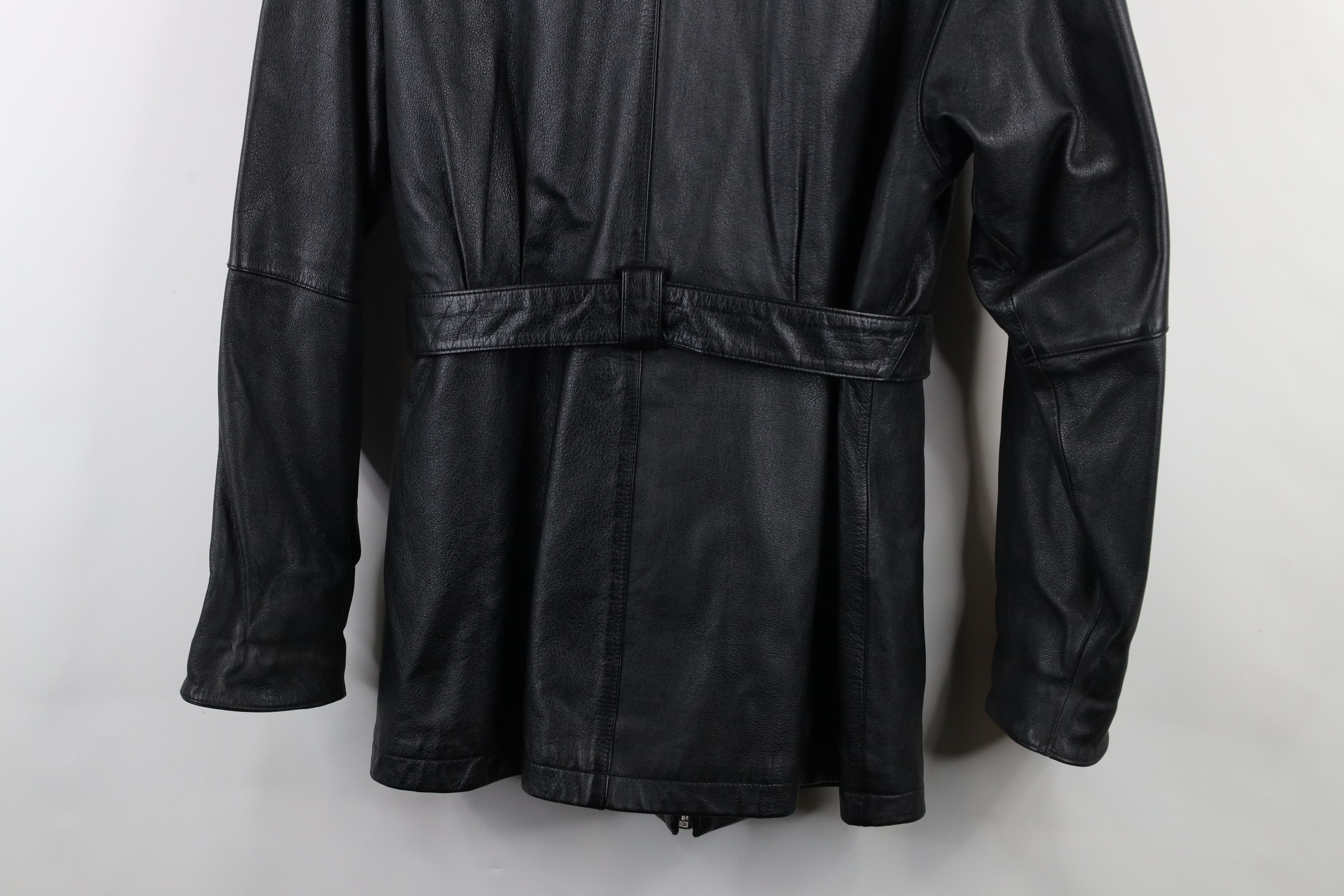 Vintage Vintage 90s Streetwear Full Zip Leather Trench Coat Jacket Size US M / EU 48-50 / 2 - 18 Thumbnail