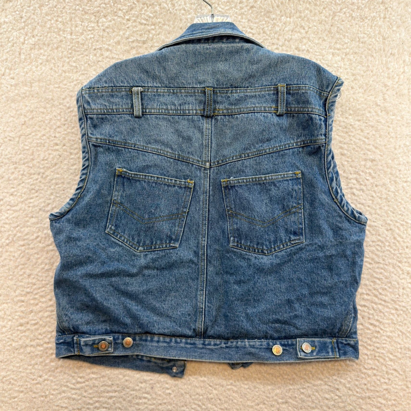 Native VINTAGE 90s Denim Vest Large Womens Western Southwestern Aztec Navajo Native Vest denim blue Miss Juli Vintage Size L / US 10 / IT 46 - 3 Thumbnail