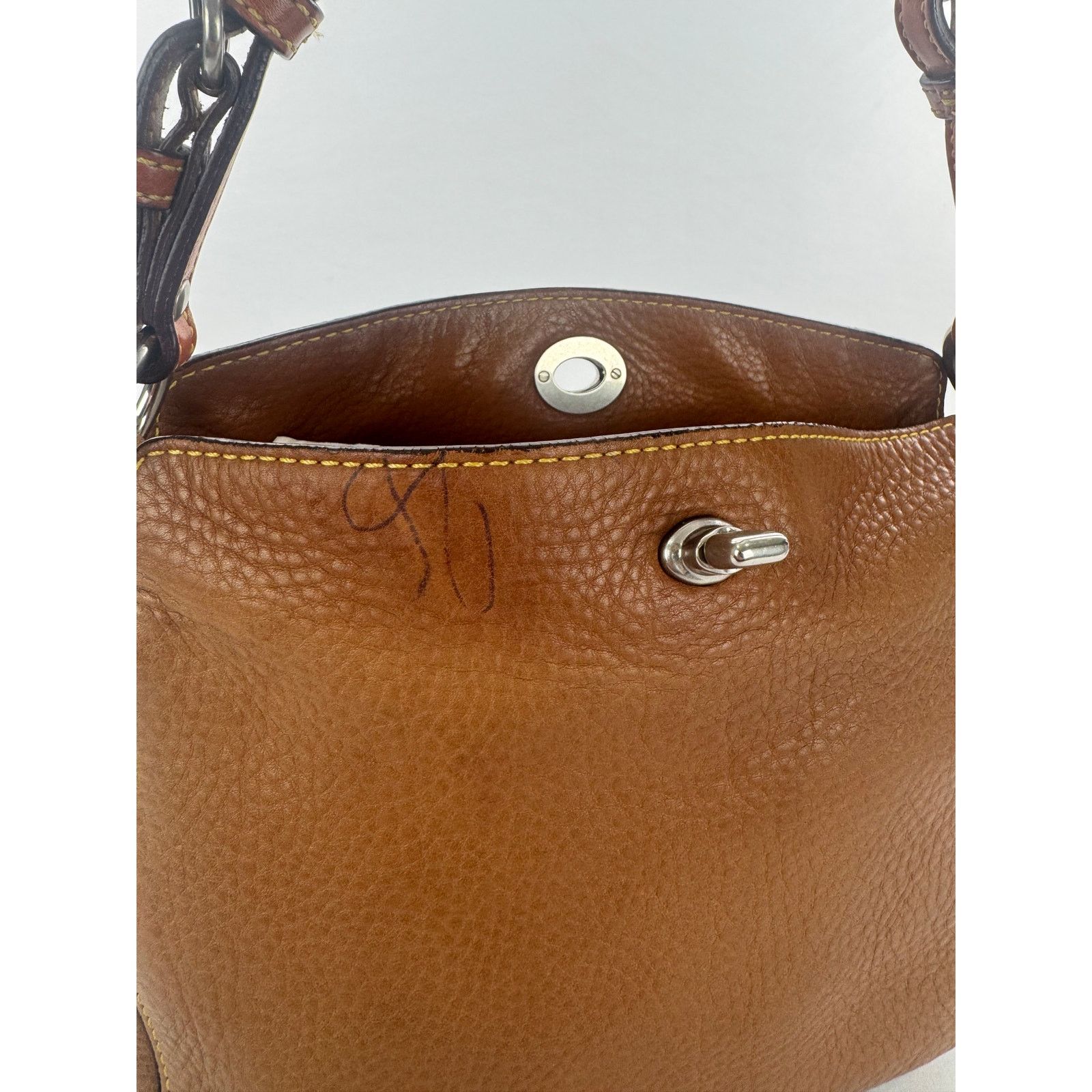 Coach Vintage Leather Hobo Shoulder Bag Brown 9378 Turnlock