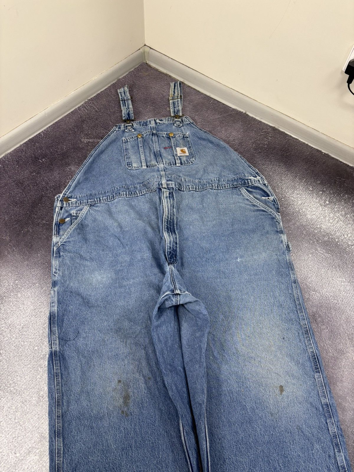 Carhartt Vintage Carhartt Bib Overalls USA Workwear Light Blue Denim Size US 44 / EU 60 - 4 Thumbnail