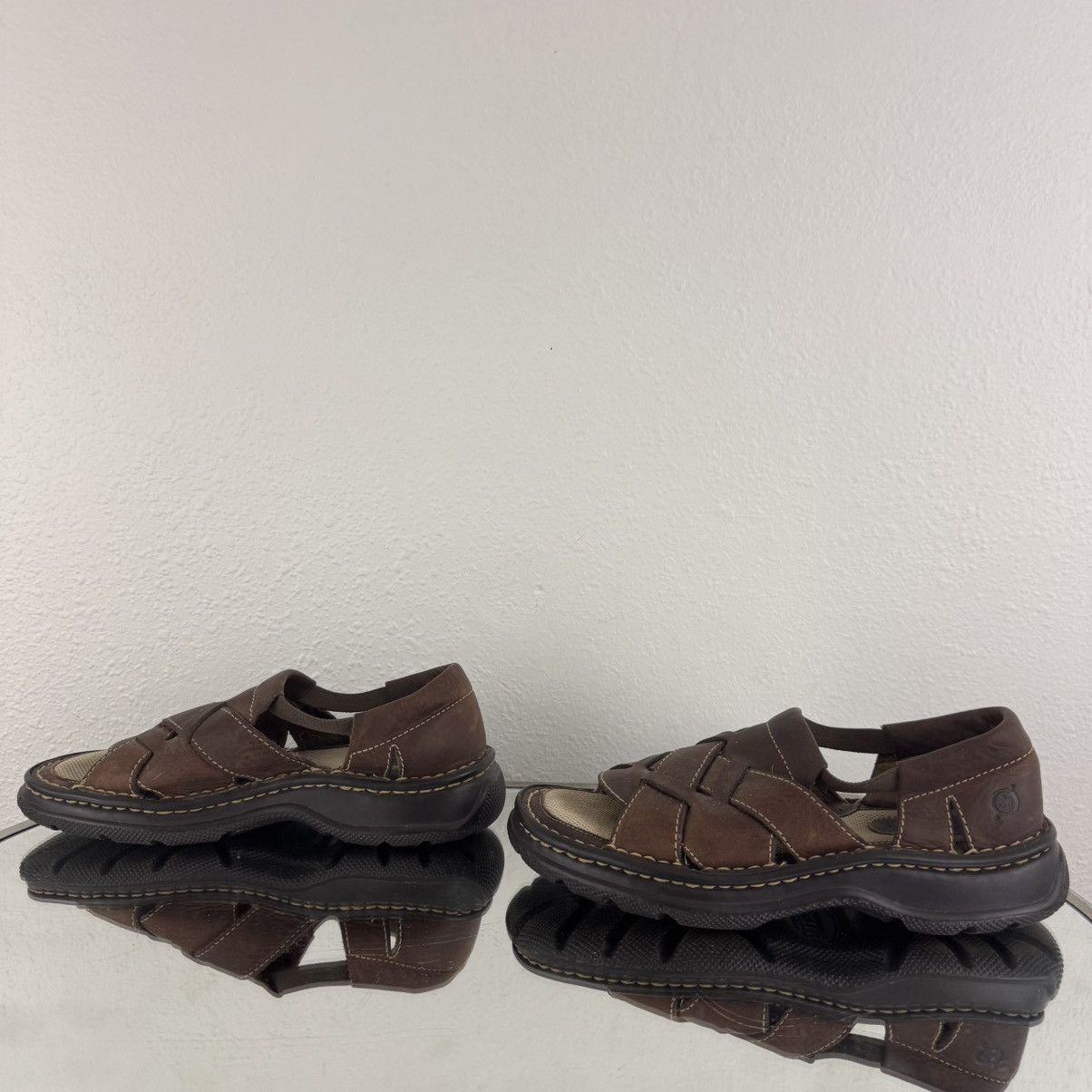 Born BORN 90s Womens Brown Leather Open Toe Fisherman Sandals Size US 6 / IT 36 - 7 Thumbnail