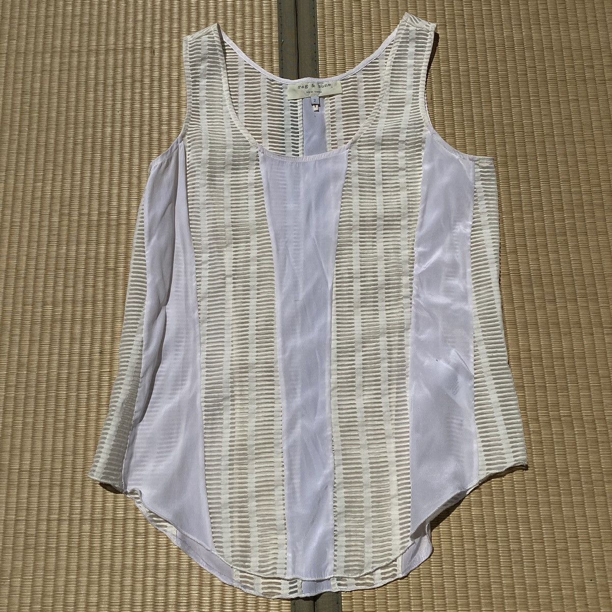 Japanese Brand × Kapital × Rag & Bone Rag & Bone Lace Ivory Silk Panel Tank Top Made in USA Size XS / US 0-2 / IT 36-38 - 1 Thumbnail