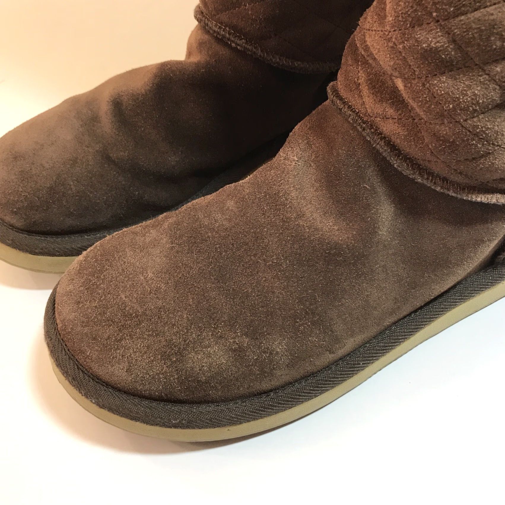Vintage Bass Women's Winter Boots Antero Size 8 Brown Quilted Suede Lined Faux Fur Mid-Calf Flat Size US 8 / IT 38 - 4 Thumbnail