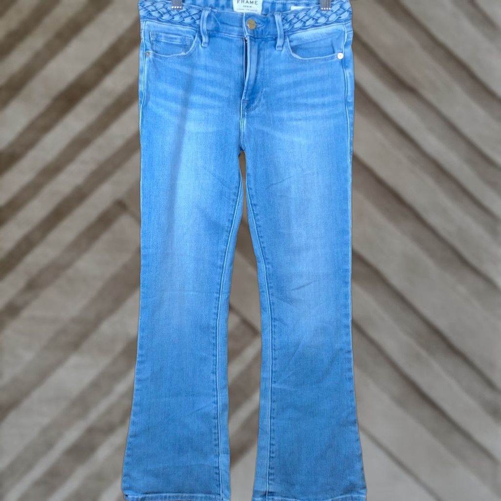 VINTAGE FRAME Womens Jeans Blue Denim Mid Rise Le Crop Mini Boot Stretch 25