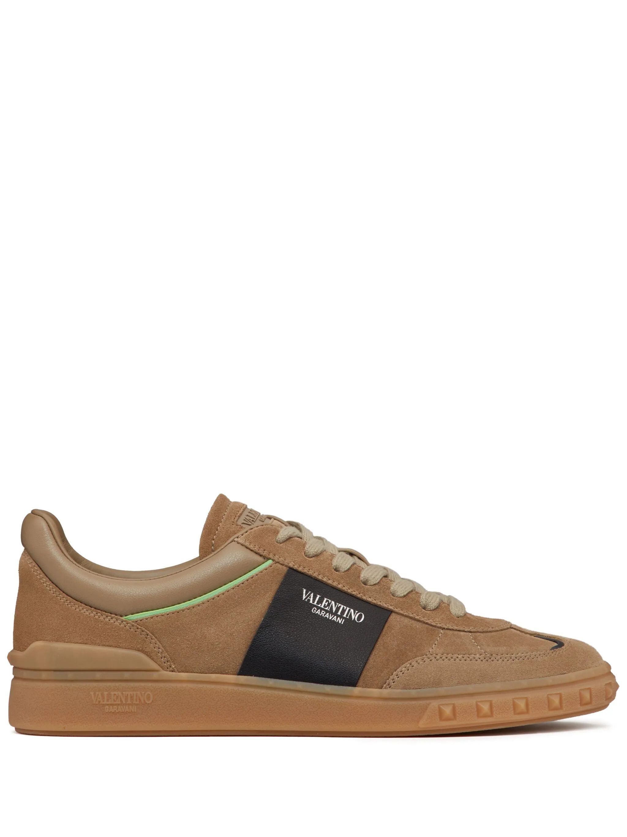 Valentino o1y0525 Logo Leather Low-Top Sneakers in Beige/Black Size US 9 / EU 42 - 1 Thumbnail