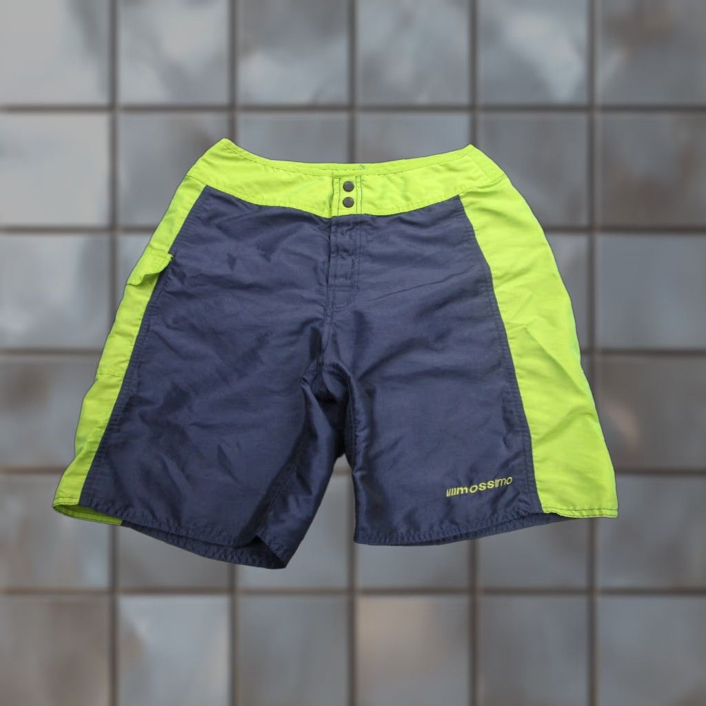 Mossimo VINTAGE Mossimo Shorts Mens 32 Blue Green Neon Swim Trunks Surf 80s 90s Size US 32 / EU 48 - 1 Thumbnail