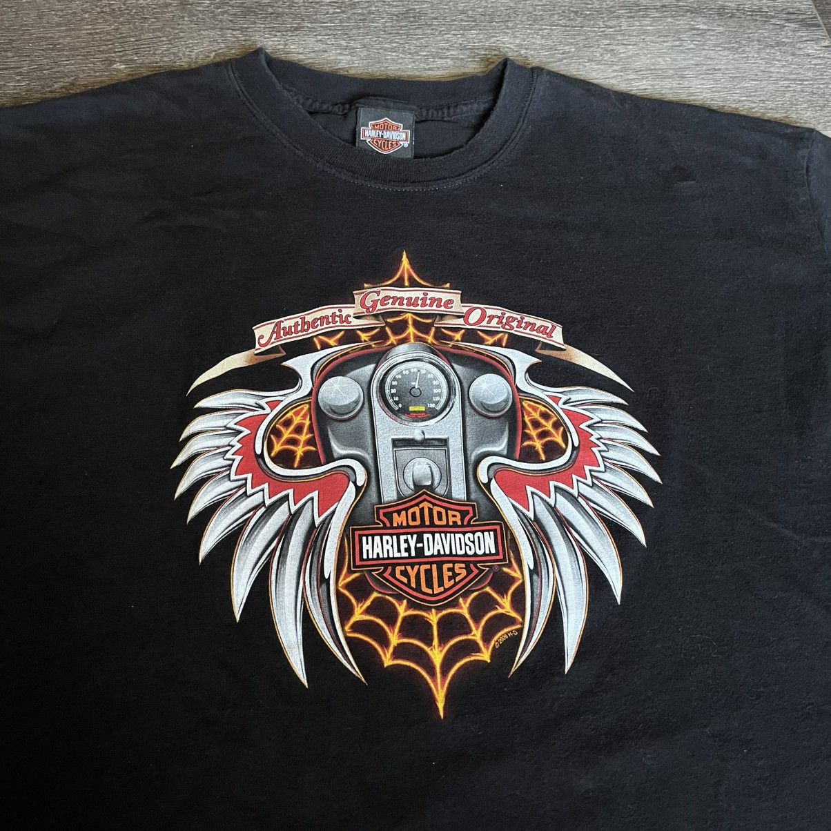 Harley Davidson × Vintage Vintage 2000s Harley Davidson Wings Eagle Graphic Logo Tee Size US XL / EU 56 / 4 - 1 Thumbnail