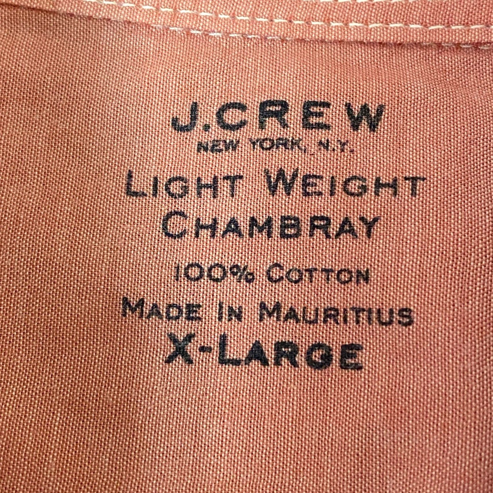 J.Crew J.Crew Chambray Shirt Mens XL Button-Up Long Sleeve Pink, Lightweight, Classic Fit, Button-Down, Cotton, Casual, Preppy Shirt Size US XL / EU 56 / 4 - 3 Thumbnail