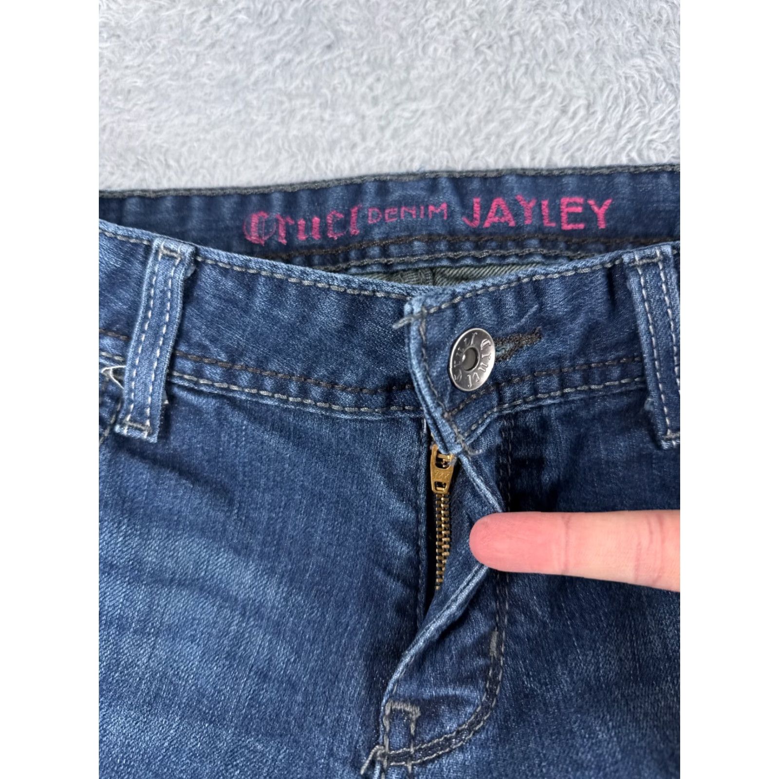 Vintage Cruel Girl Jeans Womens Bootcut Denim Blue 27x28 5-Pocket Embroidered Stretch Regular Inseam 28 Closure Zip Size 27" / US 4 / IT 40 - 5 Thumbnail