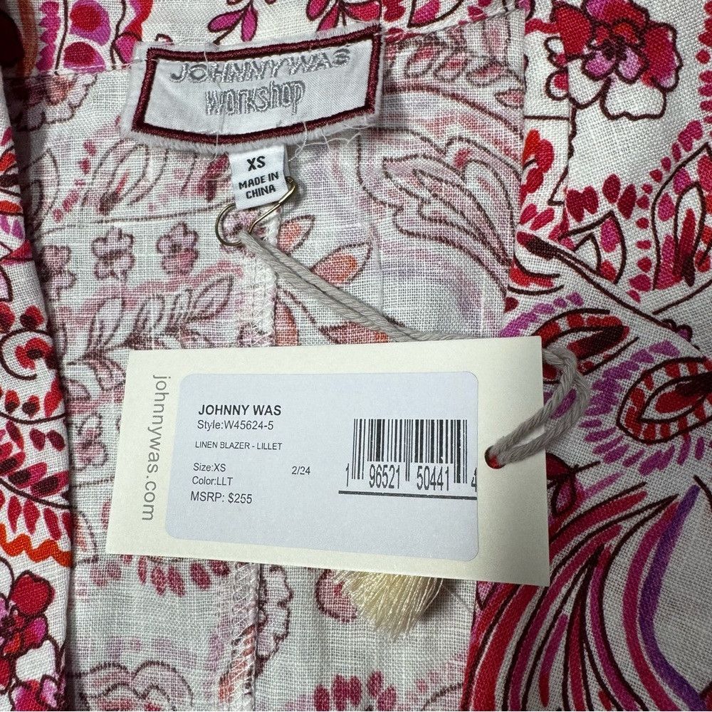 Johnny Was NWT New $255 Johnny Was Lillet Linen Floral Blazer Size XS Size XS / US 0-2 / IT 36-38 - 7 Thumbnail