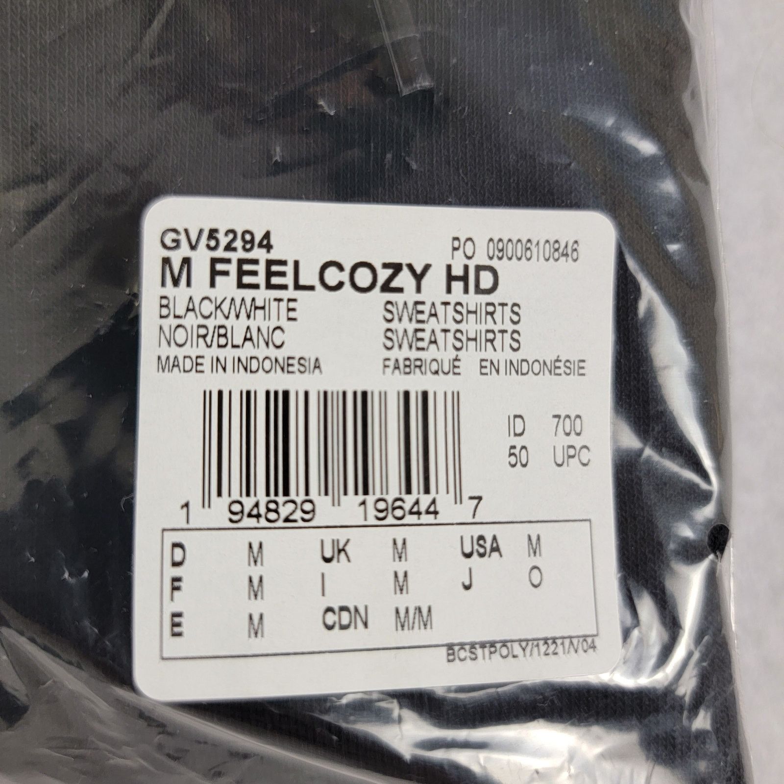 Adidas Adidas Mens Feelcozy Hoodie Black Sz M GV5294 (863-868) Size US M / EU 48-50 / 2 - 7 Thumbnail