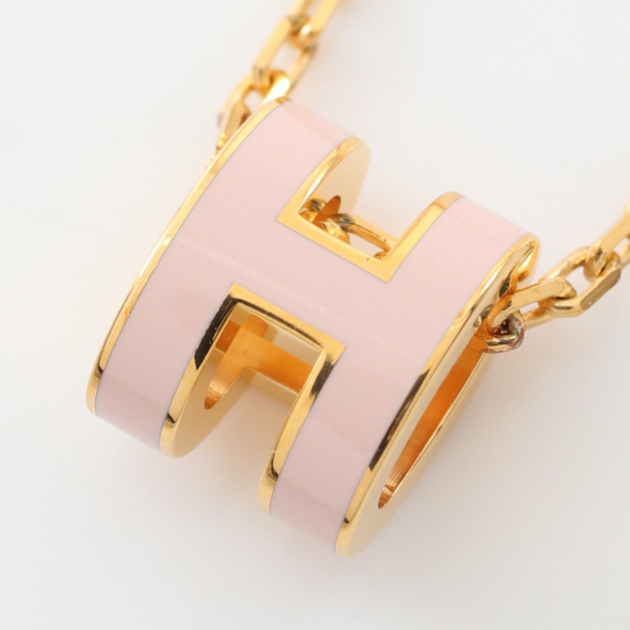 Hermes Hermes Mini Pop H Rose Dragees Necklace Gp Gold Light Pink Size ONE SIZE - 1 Thumbnail