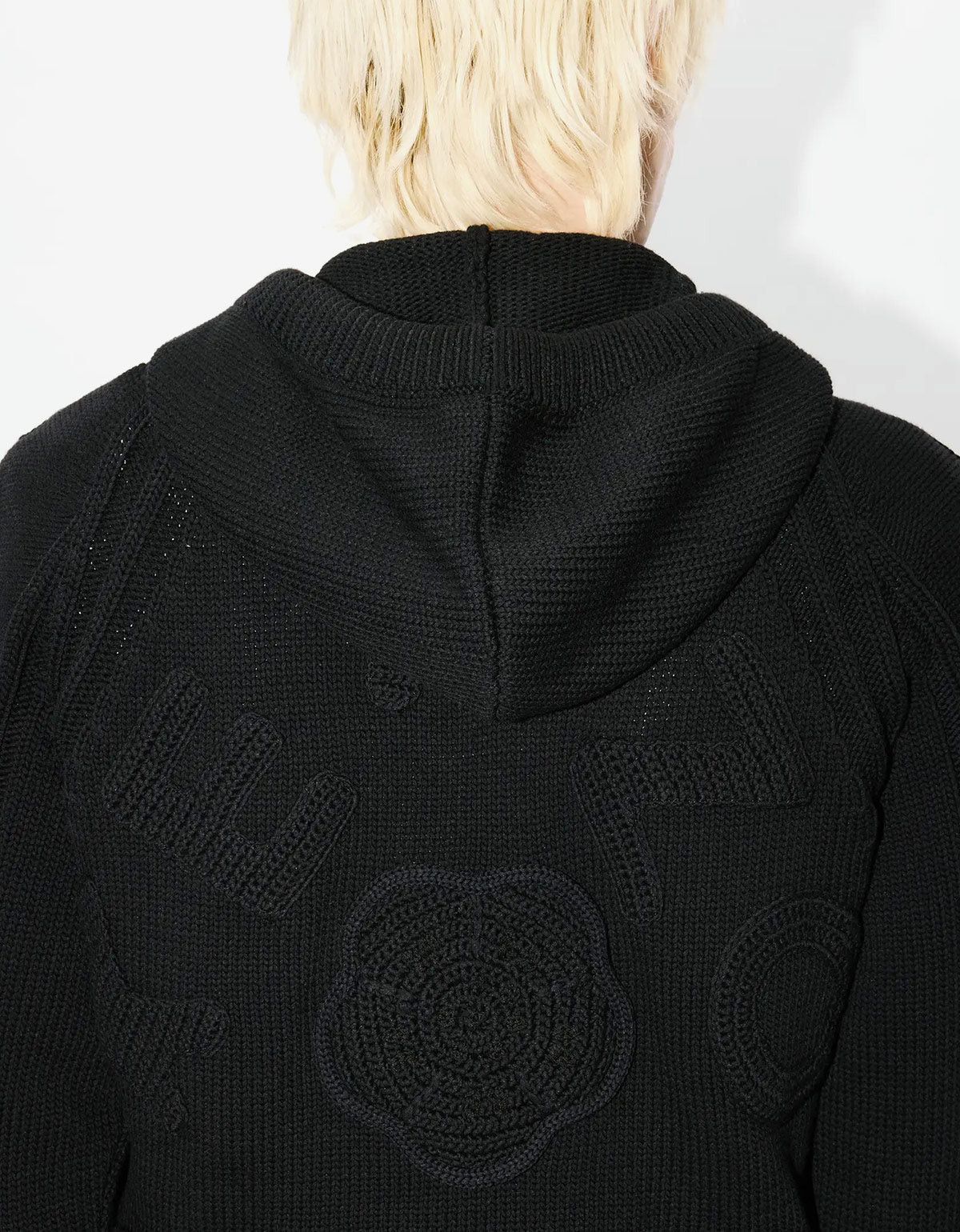Kenzo Kenzo Black Hand-Embroidered Cable Knitted Hoodie Size US M / EU 48-50 / 2 - 5 Thumbnail