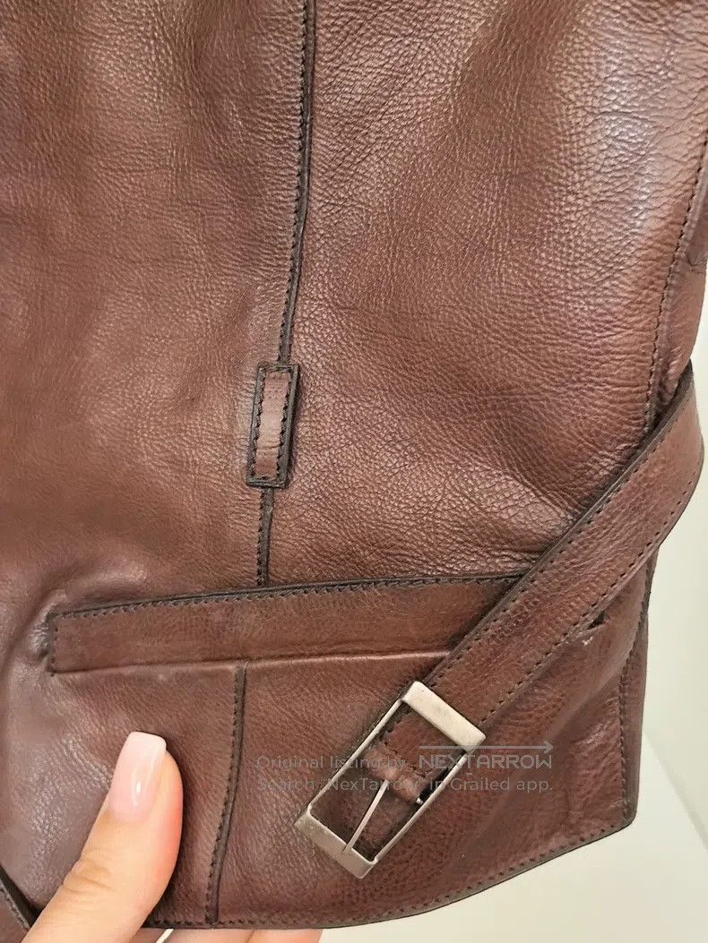 Hermes Hermes Real leather vest, dark brown, sheepskin material, Size XS / US 0-2 / IT 36-38 - 3 Thumbnail