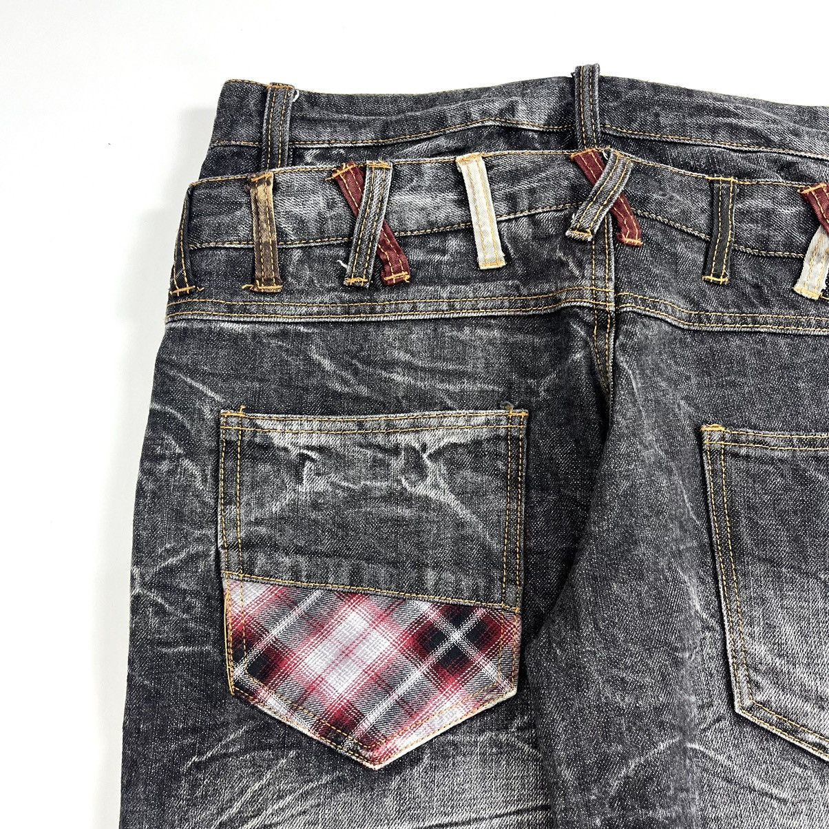 If Six Was Nine × Le Grande Bleu (L.G.B.) × Tornado Mart Destroyed Y2k Barcedos Double Waist Lightning Desain Jeans Size US 31 - 13 Thumbnail