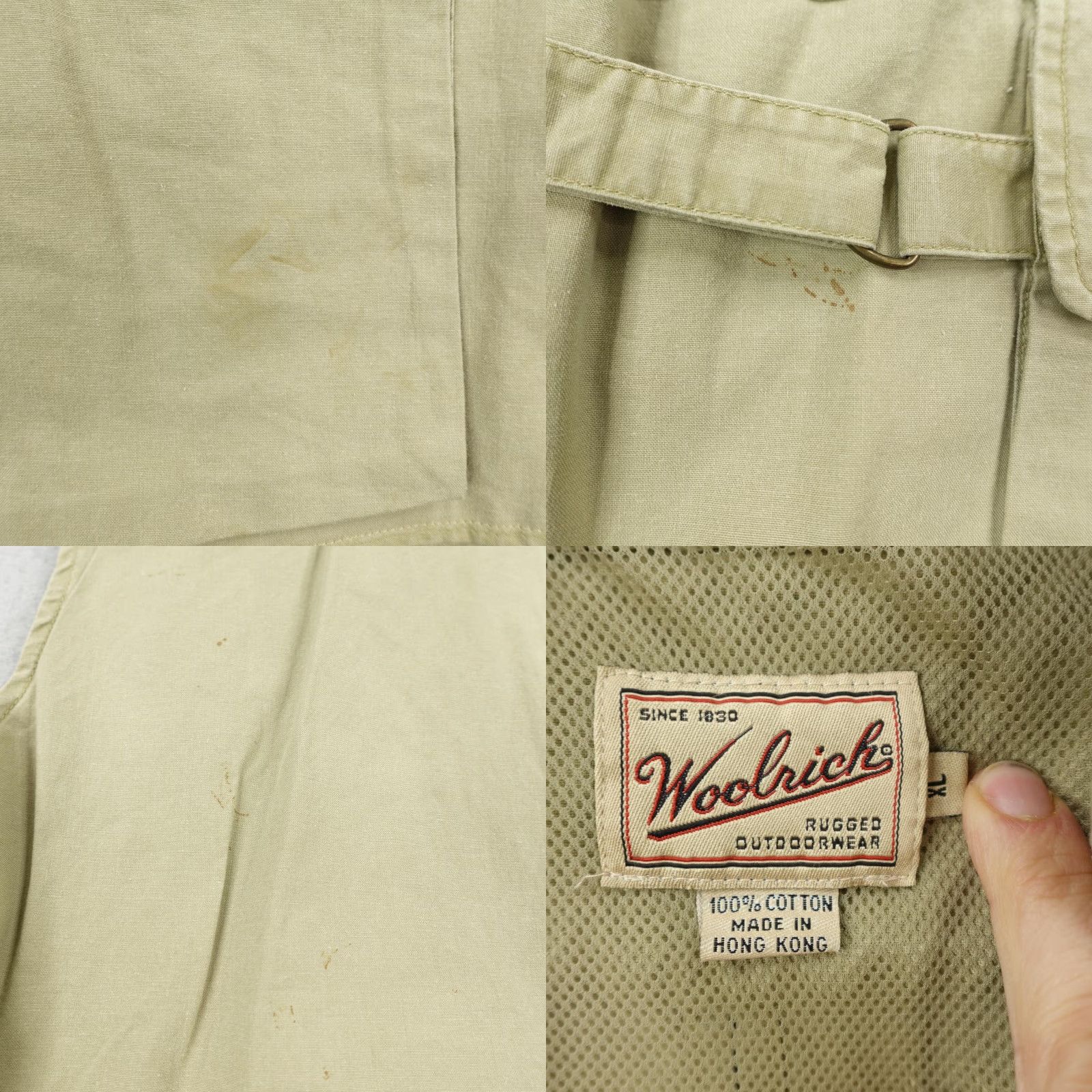 Vintage VINTAGE Woolrich Vest Jacket Quilted Woolrich Mens XL Khaki Beige Zip Pockets Full Zip Travel Workwear 80s 90s Mens Size US XL / EU 56 / 4 - 8 Thumbnail