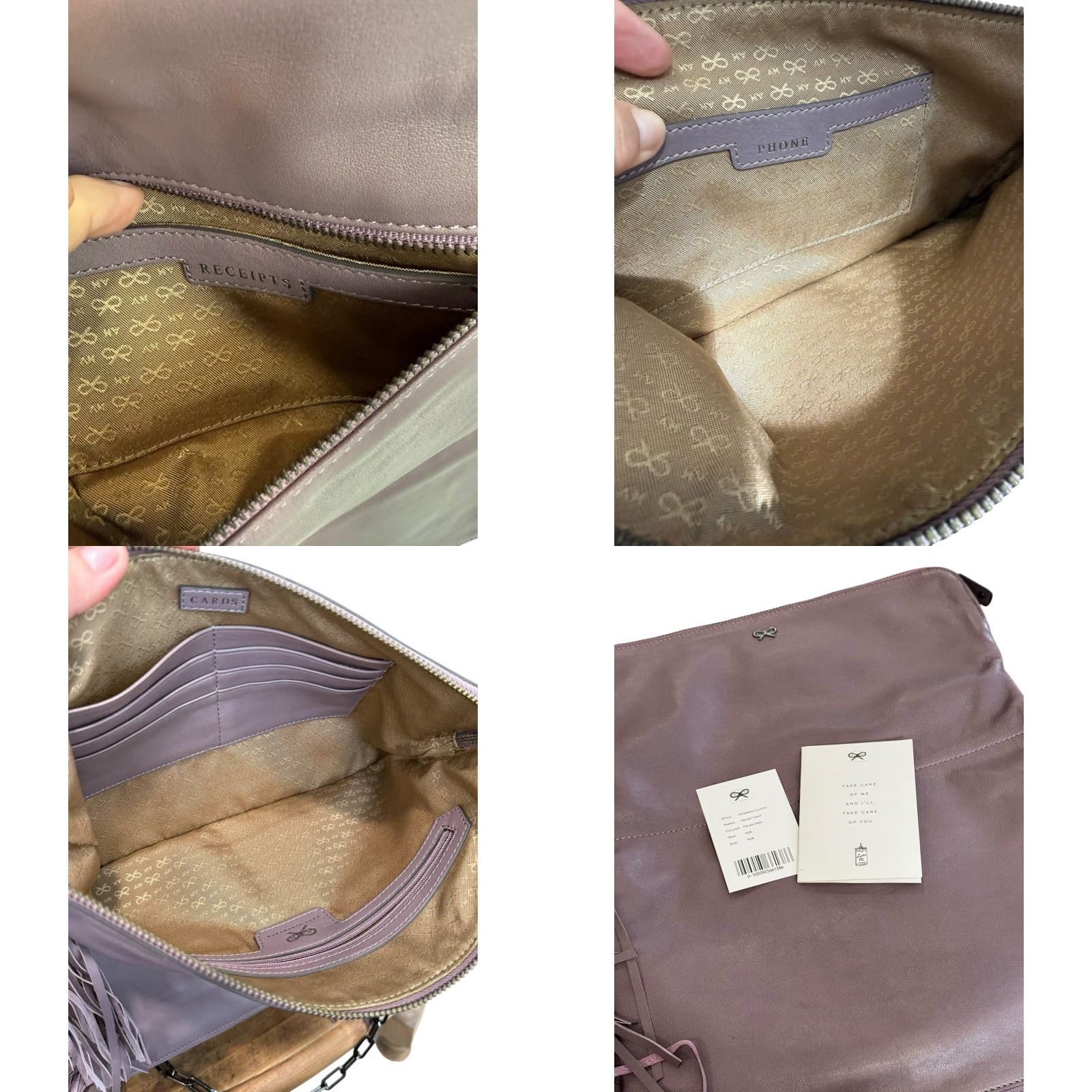 Anya Hindmarch Anya Hindmarch Newman Shoulder Bag Crossbody Palma Gray Leather Chain Strap Women Medium Womens Size ONE SIZE - 8 Thumbnail