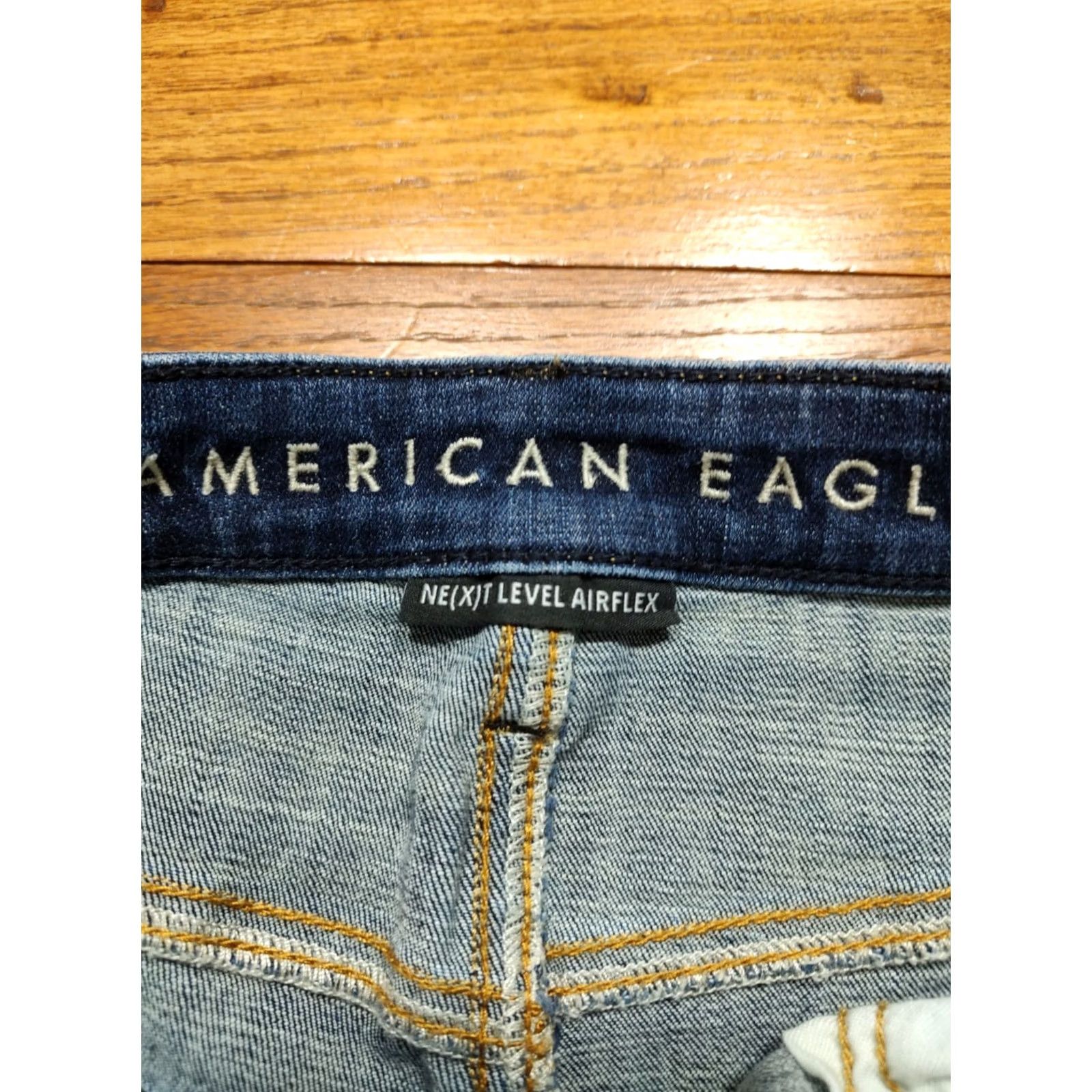 American Eagle Outfitters American Eagle Jeans Mens Blue 32x31 Athletic Skinny Distressed Airflex Denim Size US 32 / EU 48 - 5 Thumbnail