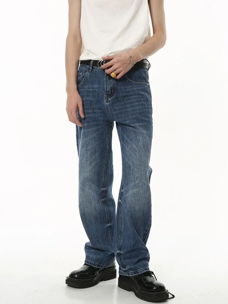 Japanese Brand Retro loose casual washed straight leg jeans Size US 32 / EU 48 - 5 Thumbnail