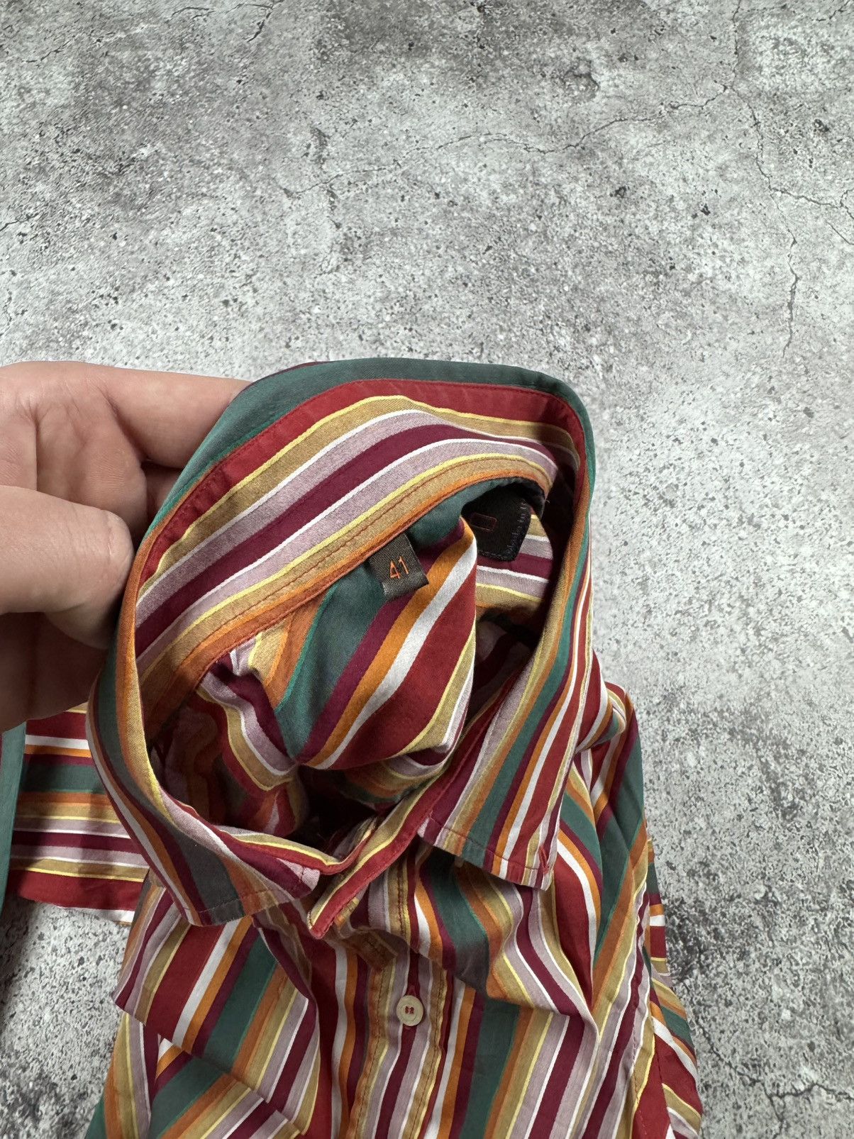 Etro Etro MultiColor Stripe Cotton Button Up Long Sleeve Shirt Size US L / EU 52-54 / 3 - 6 Thumbnail