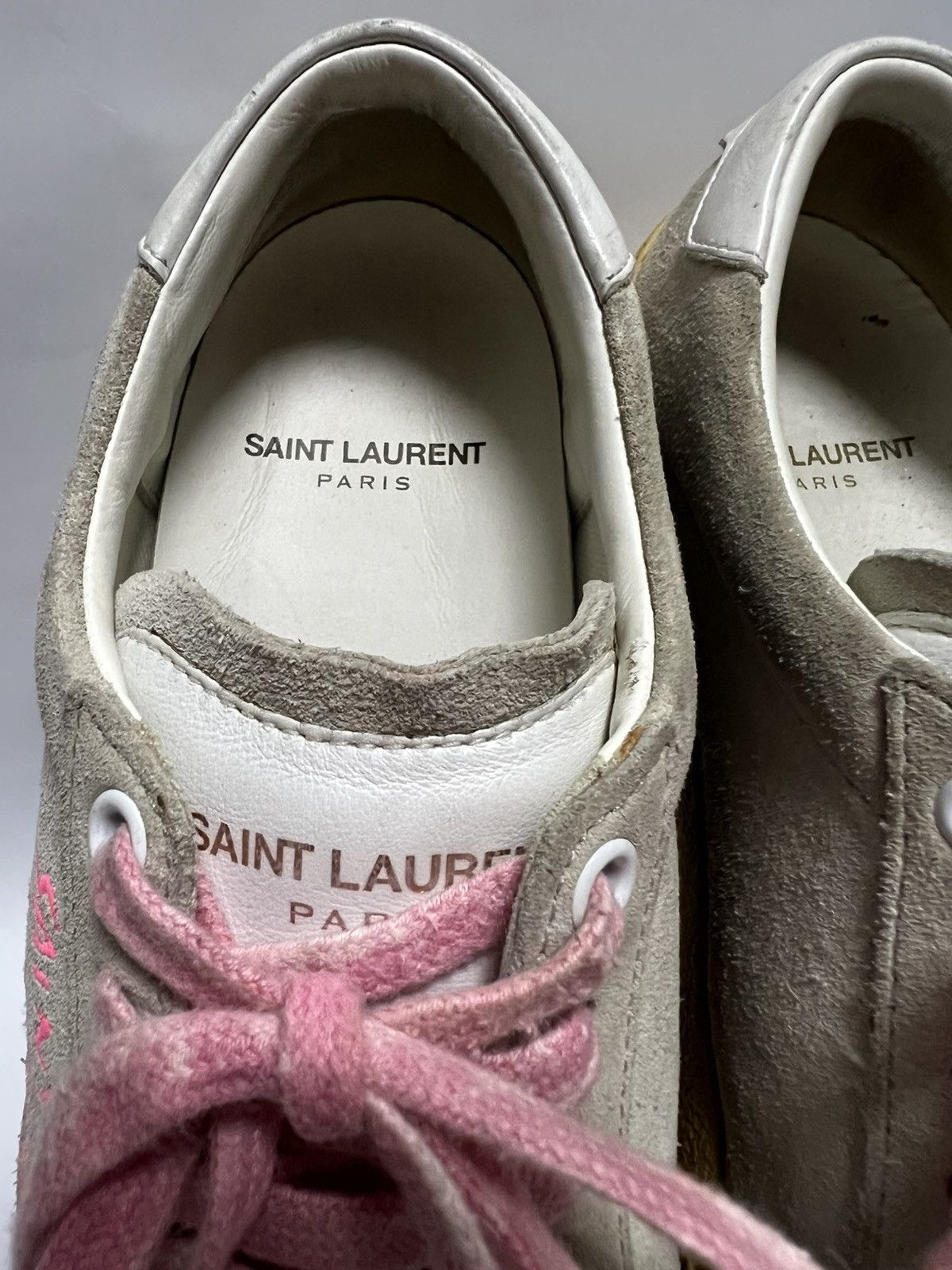 Saint Laurent Paris Saint Laurent Wmns Court Classic SL-06 Optic White Fluo Pink Size US 6 / IT 36 - 17 Thumbnail