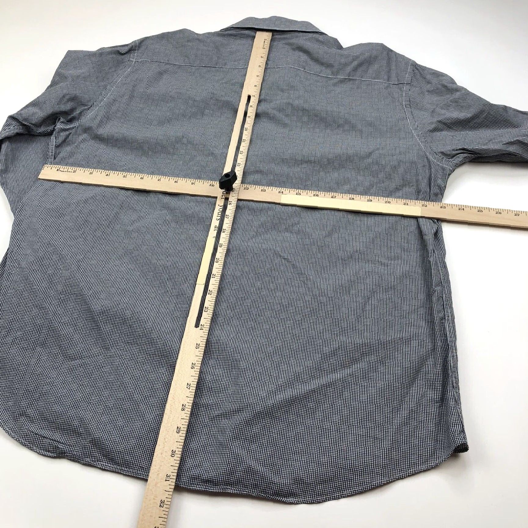 BUGATCHI Bugatchi Uomo Shaped Fit 17/36 Mens Button Front Long Sleeve Dress Shirt Size 46R - 3 Thumbnail