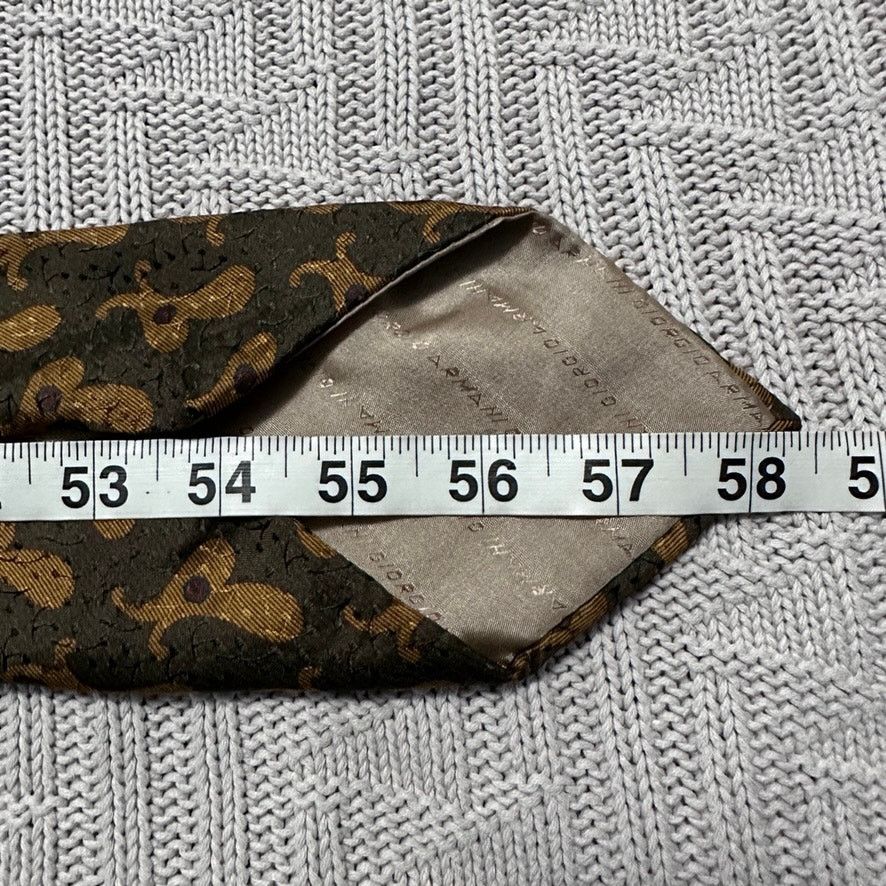 Armani Collezioni Vintage Armani army green silk tie Size ONE SIZE - 5 Thumbnail