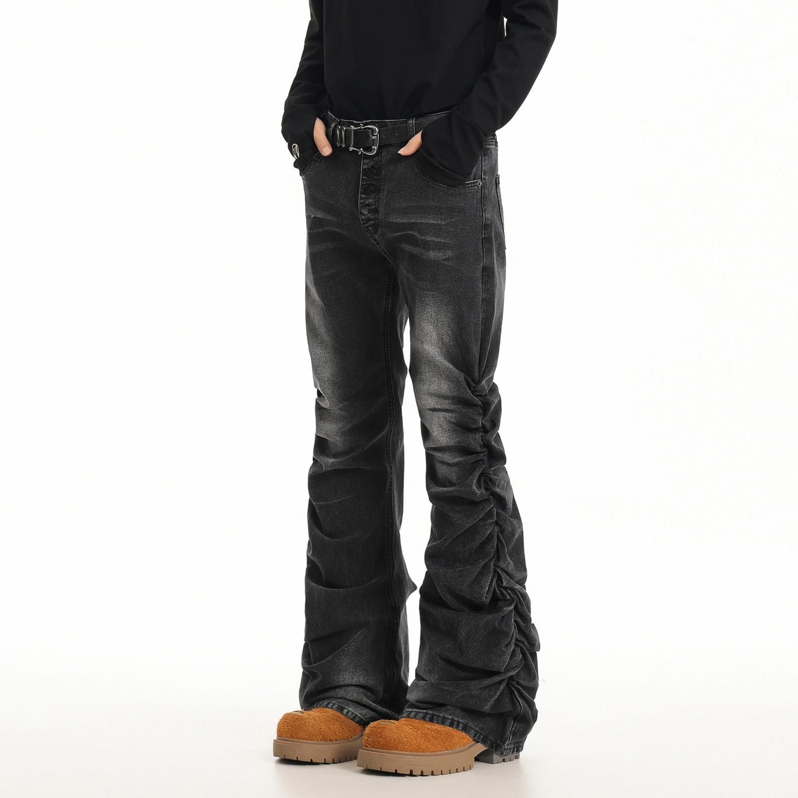 Vintage Distressed Stacked Flare Denim Jeans Size US 32 / EU 48 - 2 Thumbnail