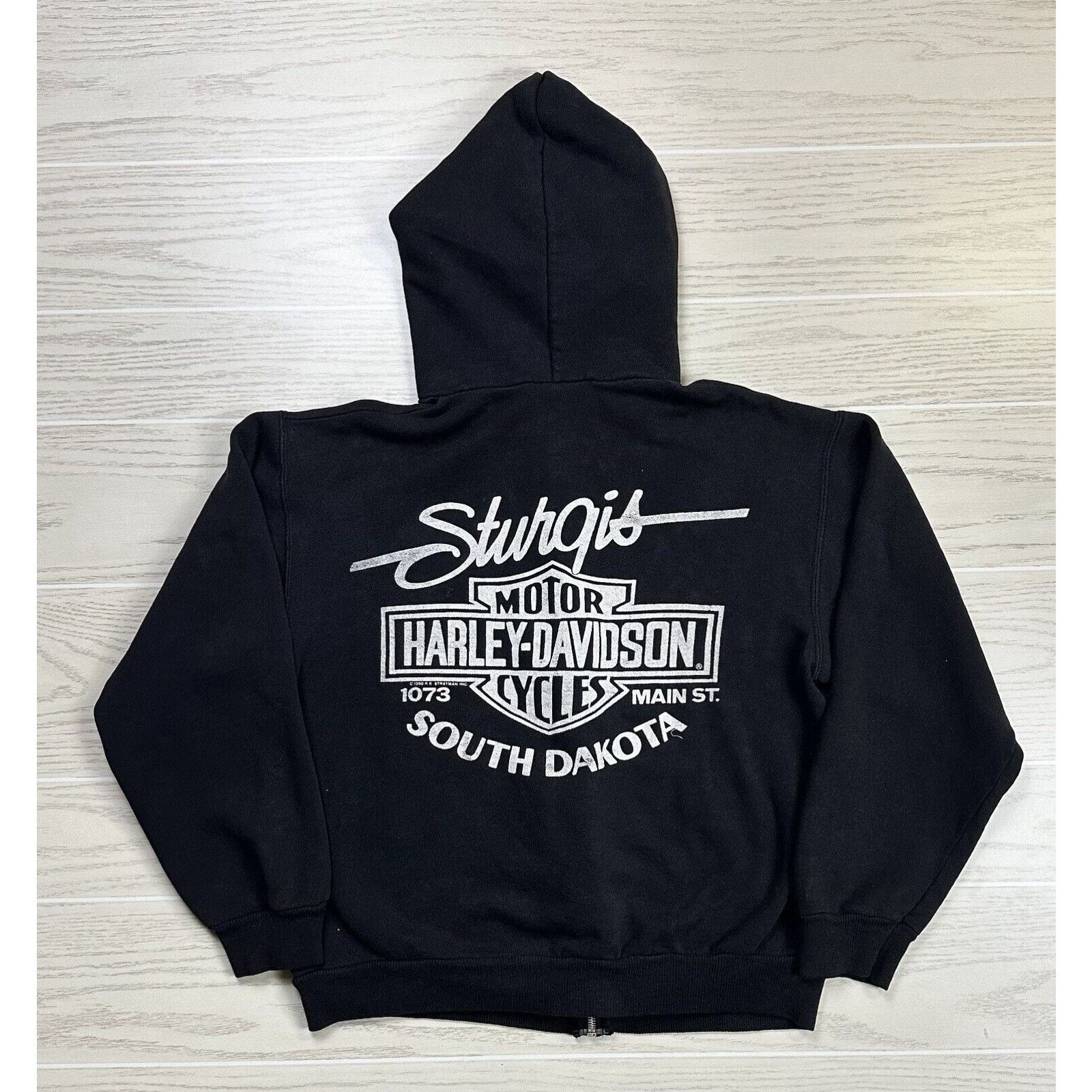 Harley Davidson × Vintage Vintage 1990 Harley Davidson Lighting Zip Hoodie Size US M / EU 48-50 / 2 - 4 Thumbnail