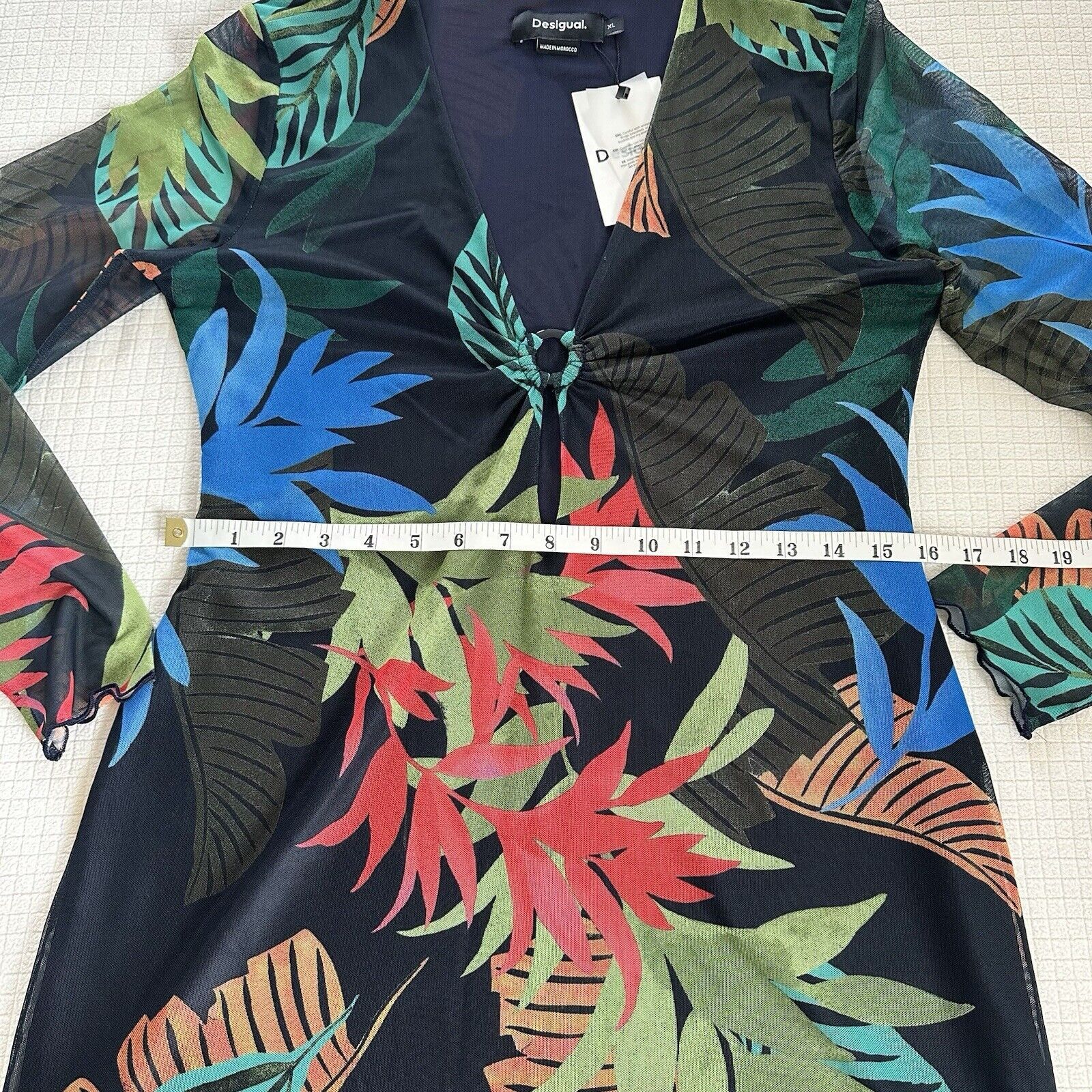 Desigual Desigual Tropical Tulle Long Sleeves Mini Dress Size XL NWT Size XL / US 12-14 / IT 48-50 - 12 Thumbnail