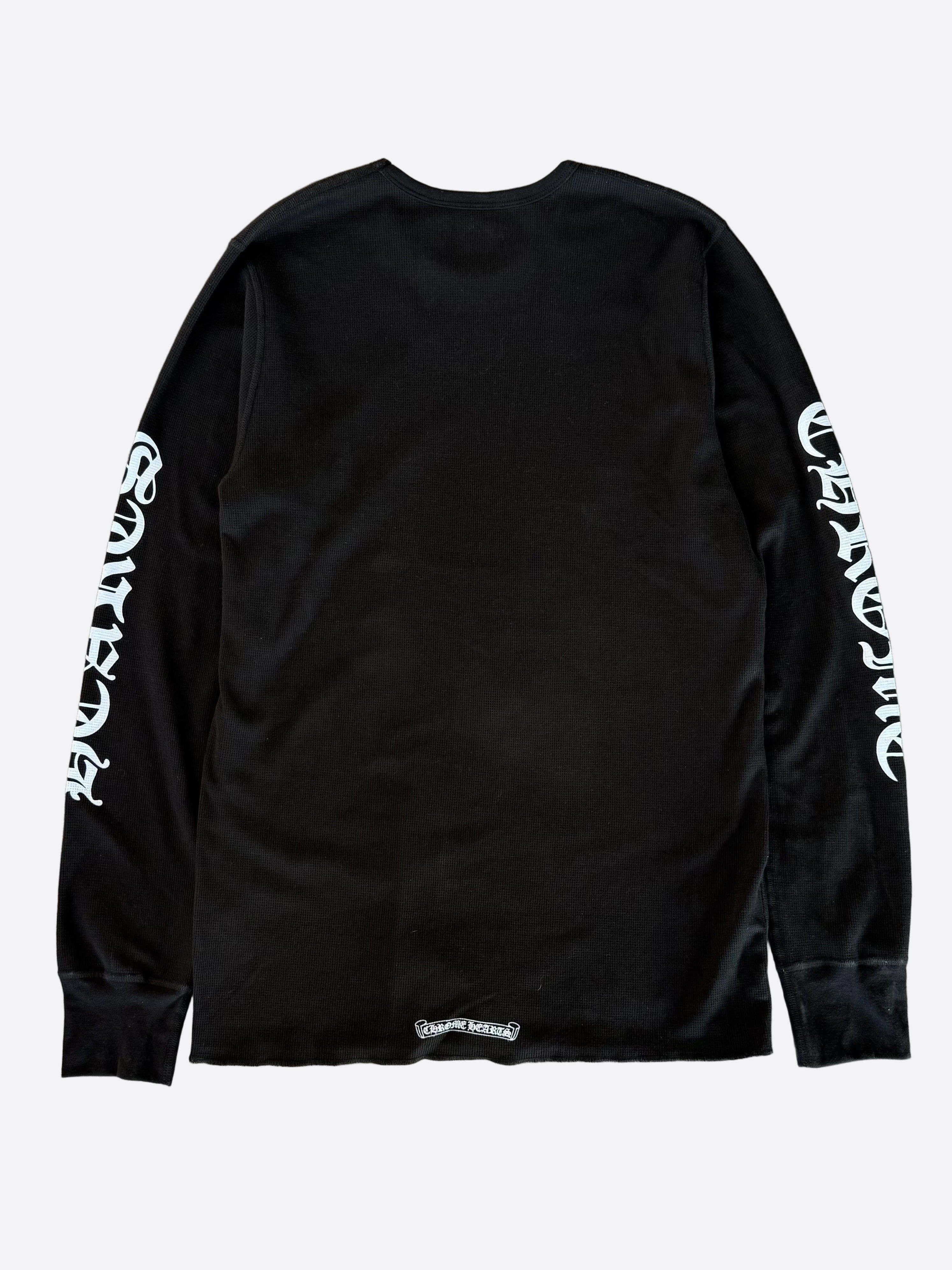 Chrome Hearts Black & White Script Logo Thermal Longsleeve T-Shirt Size US XL / EU 56 / 4 - 2 Thumbnail