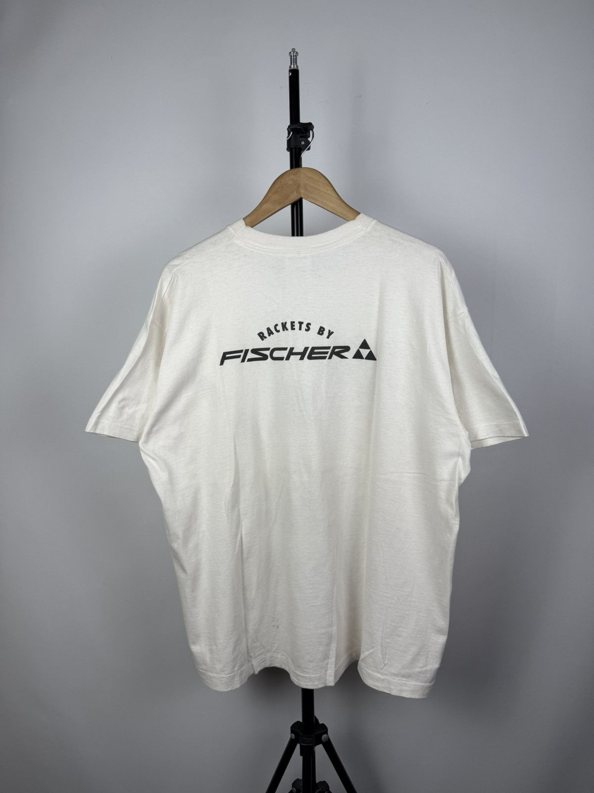 Vintage Vintage 90s Tennis Rackets by Fisher Graphic T Shirt Size US XL / EU 56 / 4 - 8 Thumbnail