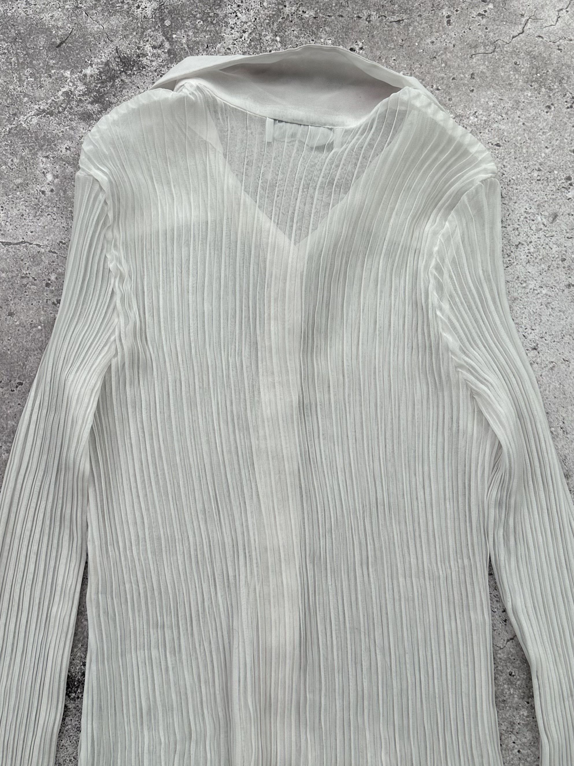 Japanese Brand Vintage Mesh Plisse Blouse C59(V362) Size XS / US 0-2 / IT 36-38 - 6 Thumbnail