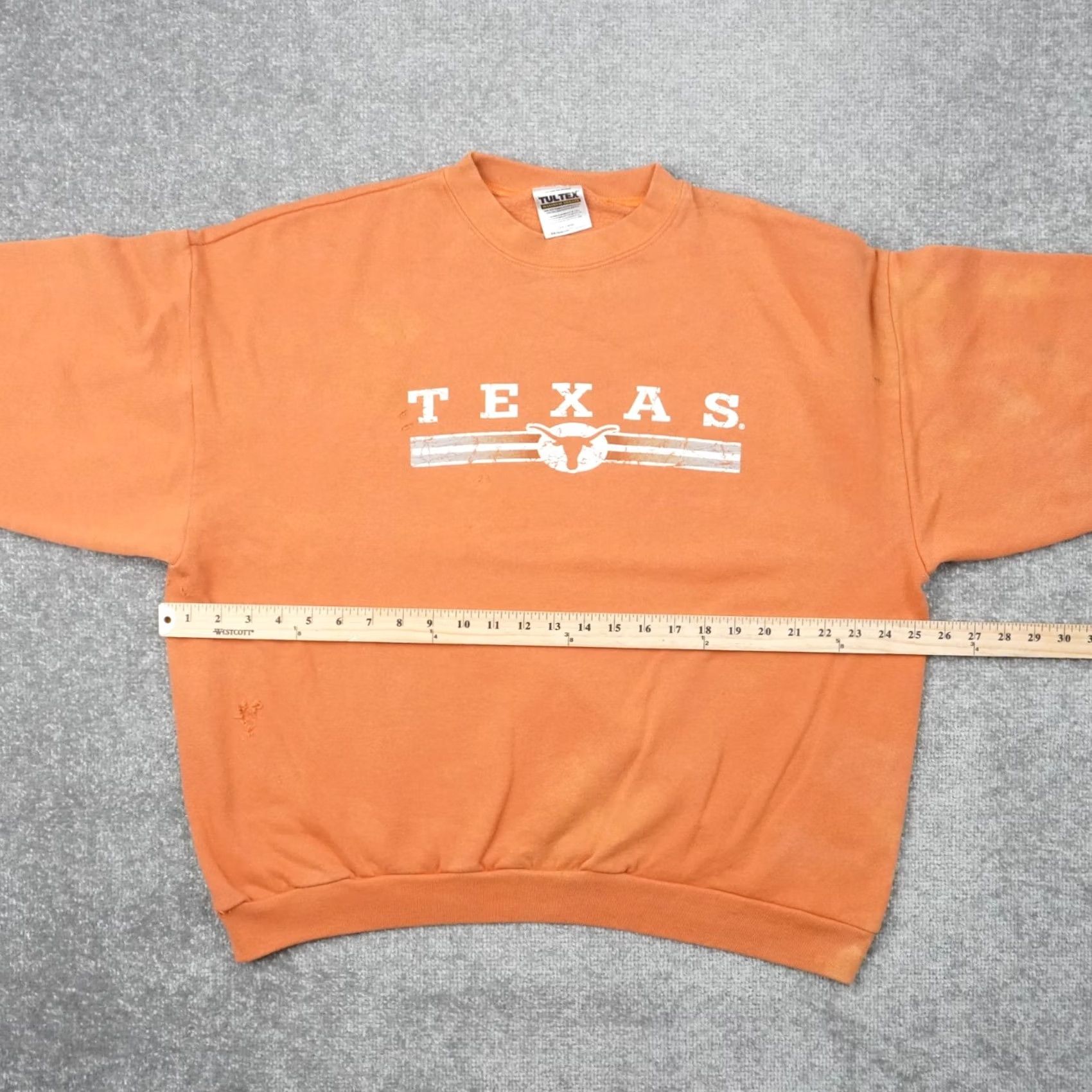 Thrasher VINTAGE University of Texas Thrashed Mens 2XL Orange Long Sleeve T-Shirt Size US XXL / EU 58 / 5 - 4 Thumbnail