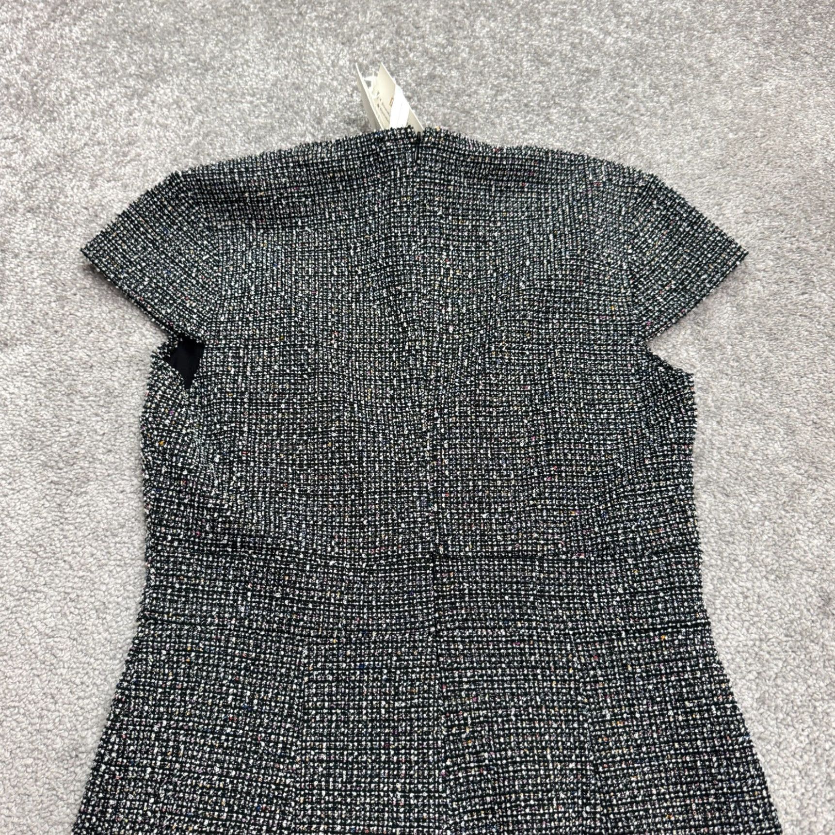 Vintage Grace Karin Tweed Midi Dress Womens Medium Black Asymmetrical Neck NWT Size M / US 6-8 / IT 42-44 - 4 Thumbnail