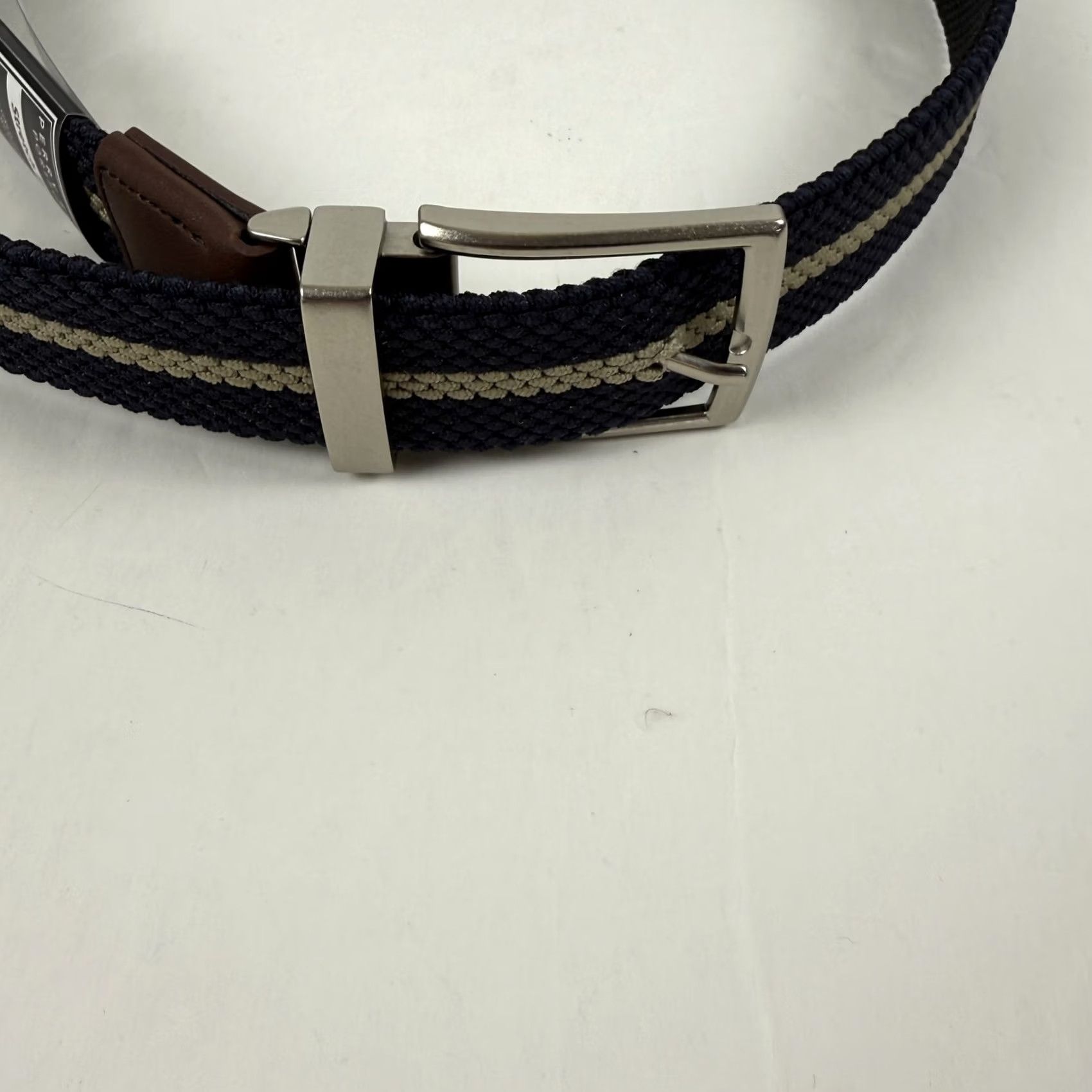 Perry Ellis Perry Ellis Portfolio Men's Reversible Belt Woven Webbed Black Blue Size 36 Size 36 - 5 Thumbnail