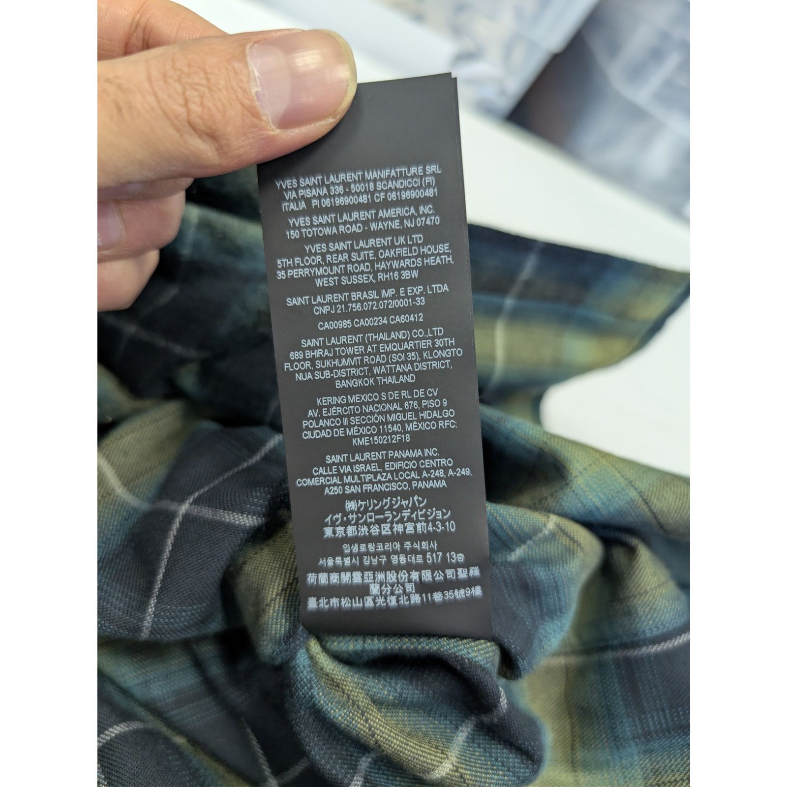 Saint Laurent Paris o1rshd1 Check Print Checked Cotton-Flannel Shirt Black/Green Size US L / EU 52-54 / 3 - 19 Thumbnail