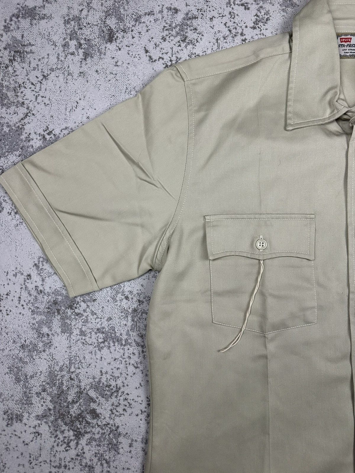 Levi's Vintage Levi’s STA-PREST Khaki Work Shirt Deadstock Size L / US 10 / IT 46 - 4 Thumbnail