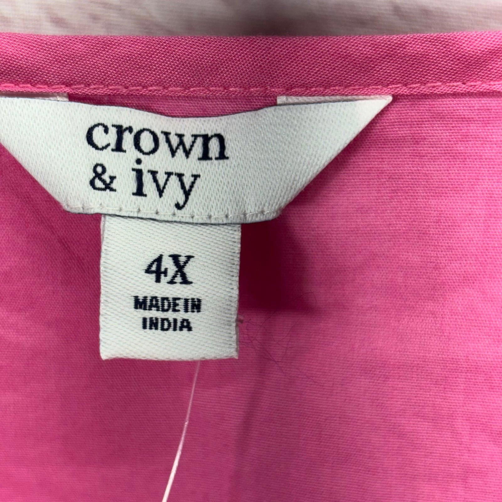 Other Crown & Ivy Women's Pink Blouse - Size 4X NWT Size M / US 6-8 / IT 42-44 - 5 Thumbnail