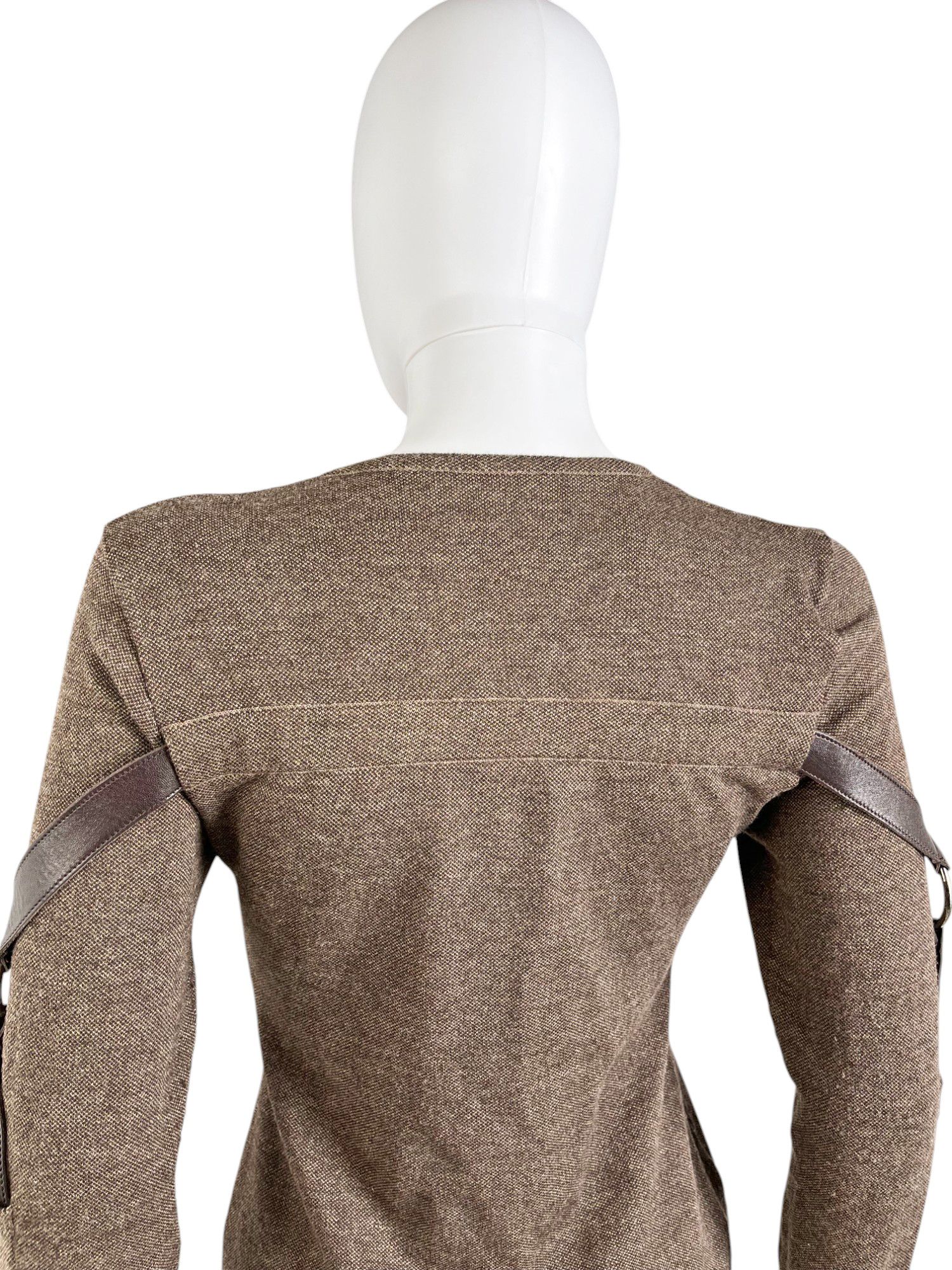 Dior by John Galliano F/W 2003 Brown Bondage Zipped Sweater Size L / US 10 / IT 46 - 11 Thumbnail
