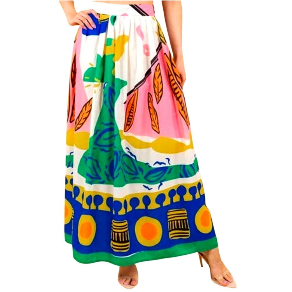 Other Commense Multicolor Abstract A-Line Midi Long Pleated Skirt Size 27" / US 4 / IT 40 - 1 Thumbnail