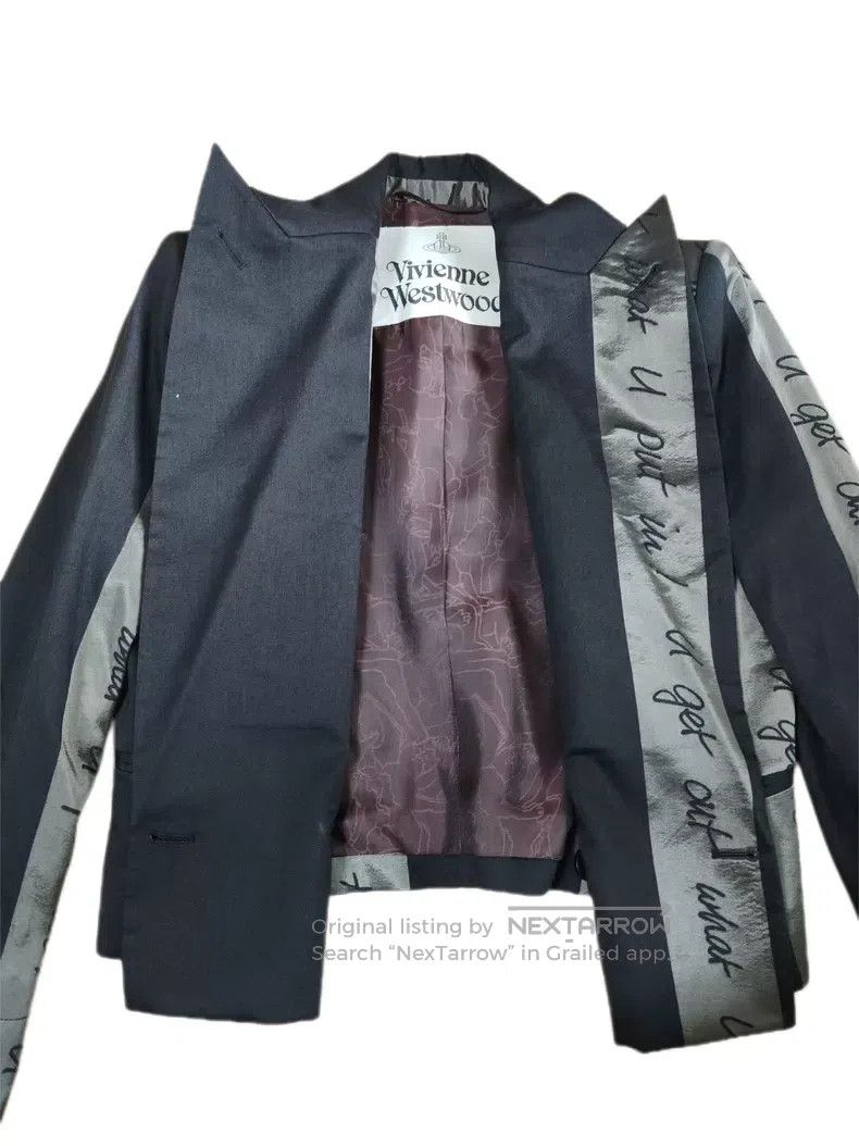 Vivienne Westwood Vivienne Westwood Letter-printed striped suit jacket Size XS / US 0-2 / IT 36-38 - 3 Thumbnail