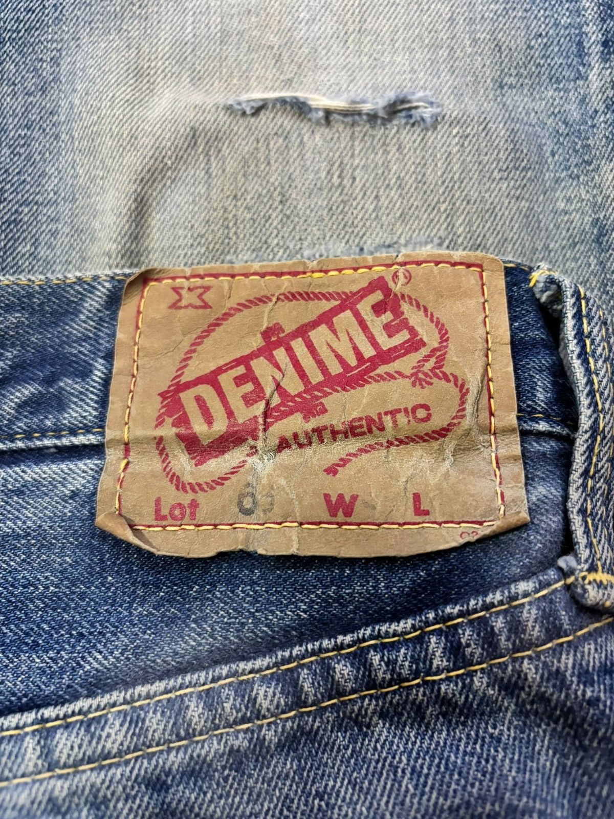 Denime 80s Japan Denime Selvedge Distress Jeans Size US 31 - 11 Thumbnail