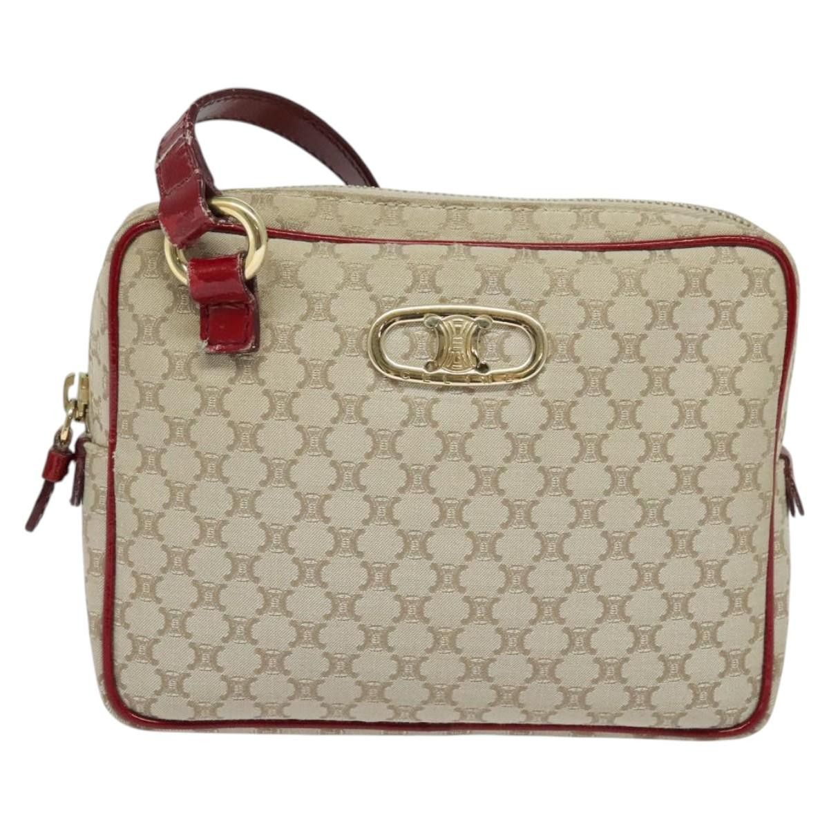 Celine CELINE Macadam Canvas Shoulder Bag Beige Gold Size ONE SIZE - 2 Thumbnail