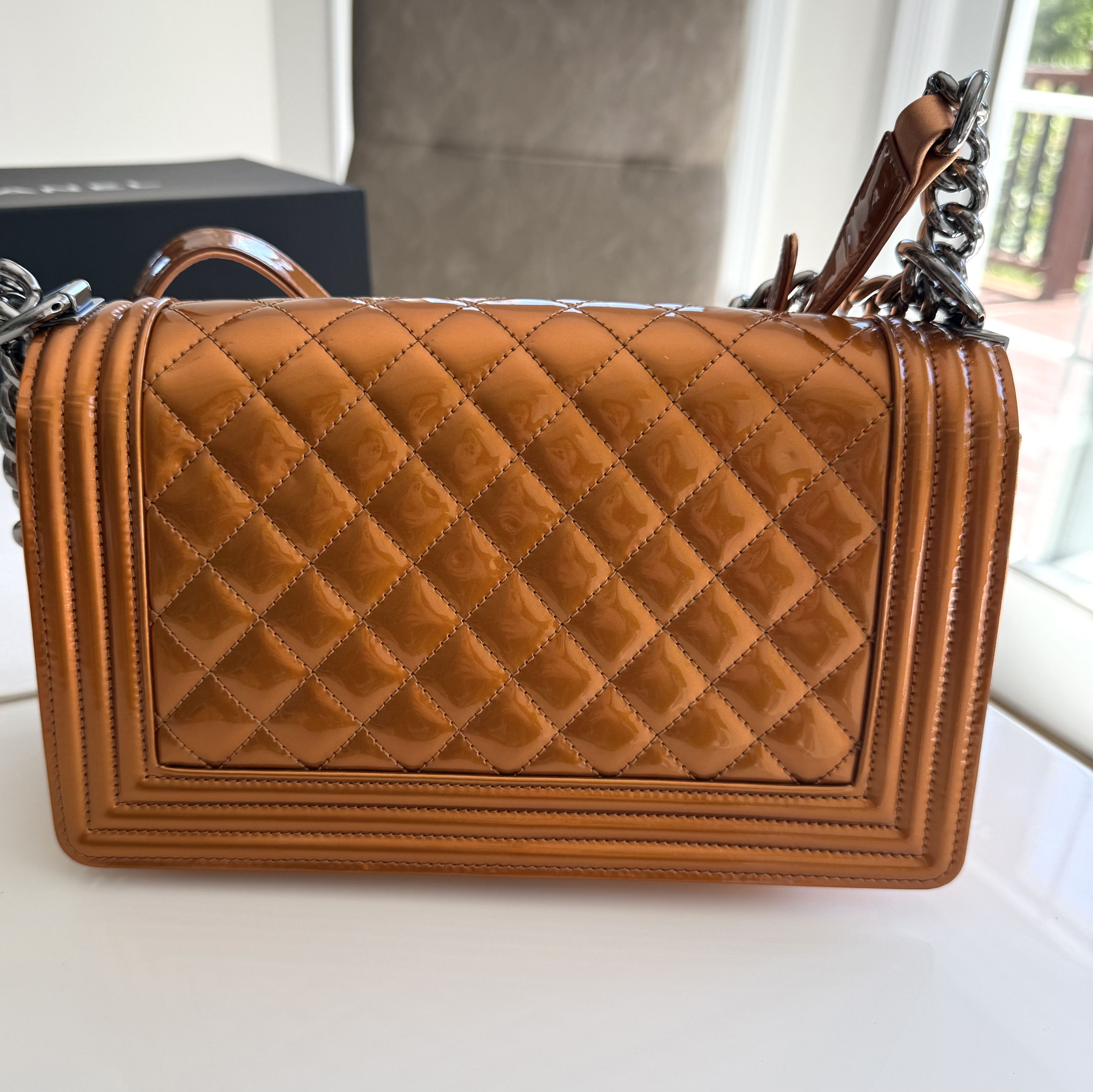 Chanel Chanel Boy Bag Metallic Bronze Quilted, Rare Edition Size ONE SIZE - 4 Thumbnail