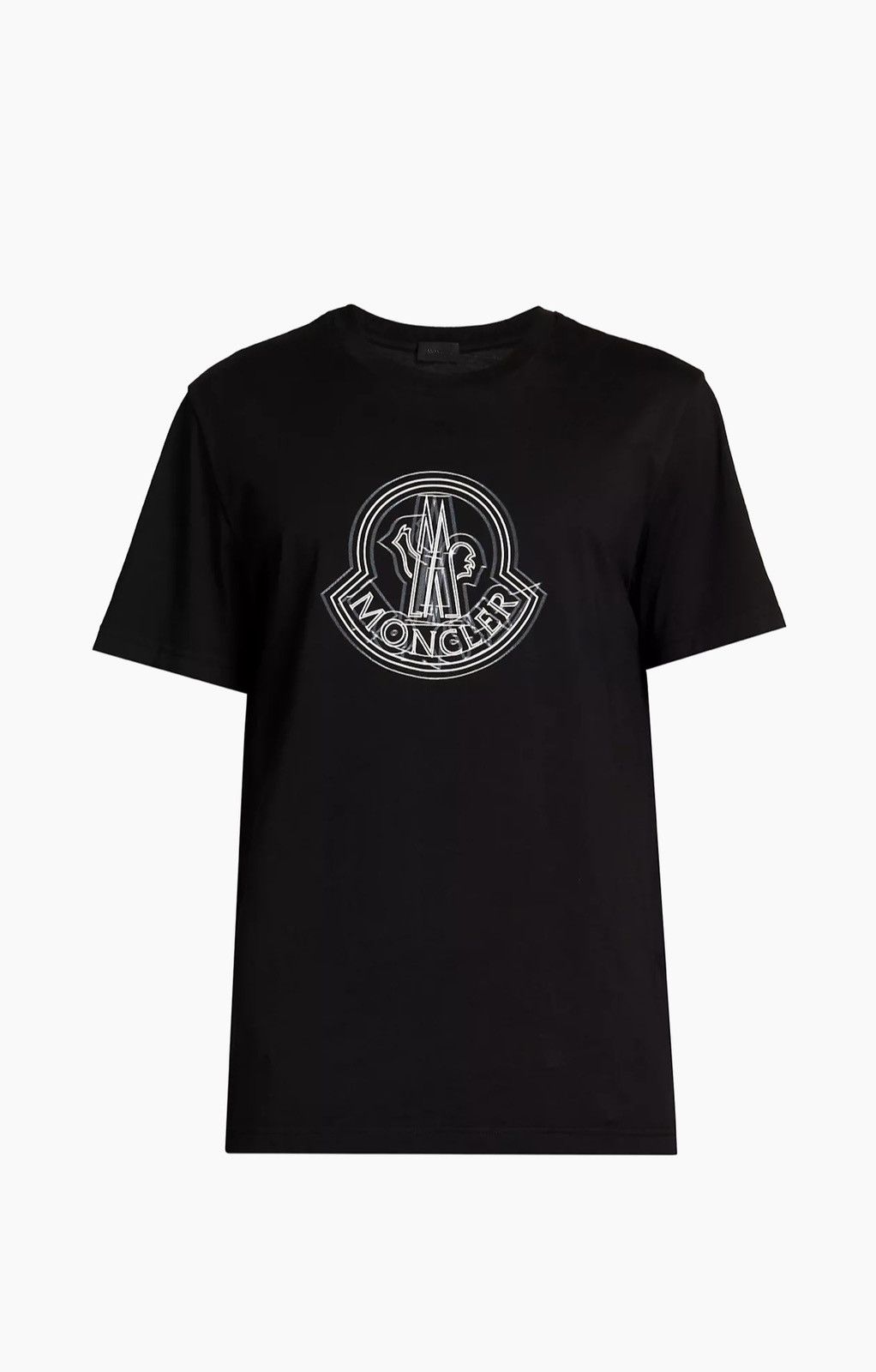 image of Moncler Logo Cotton T-Shirt in Black, Men's (Size 2XL)